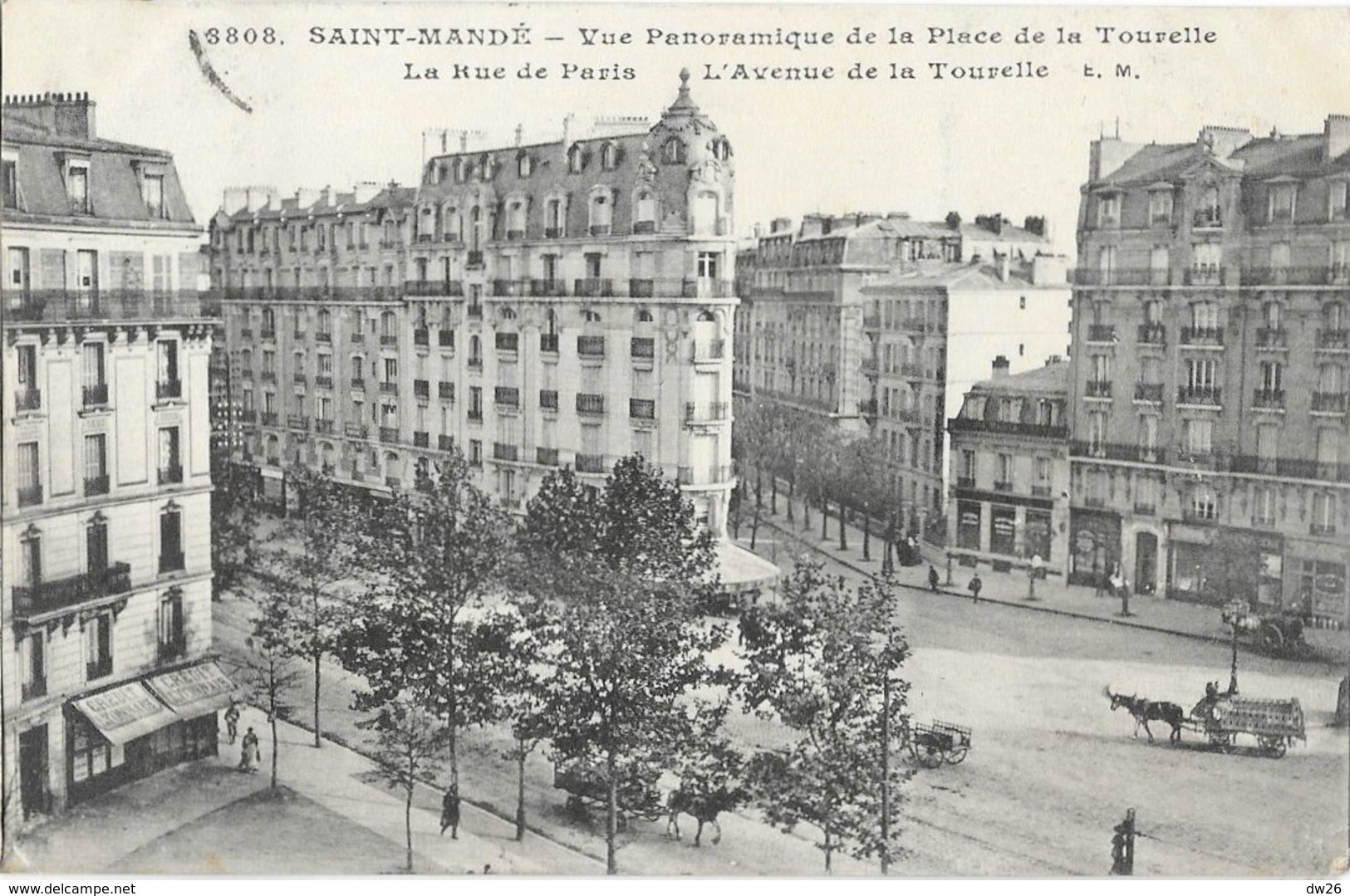 St Saint-Mandé - Vue Panoramique, L'Avenue, Place De La Tourelle, La Rue De Paris - Edition E. Malcuit - Carte N° 3808 - Saint Mande