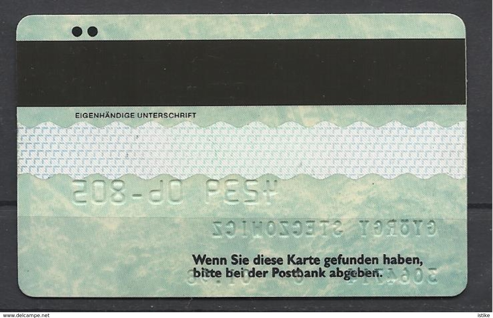 Germany Postbank, Expiration Date: 1998. - Geldkarten (Ablauf Min. 10 Jahre)