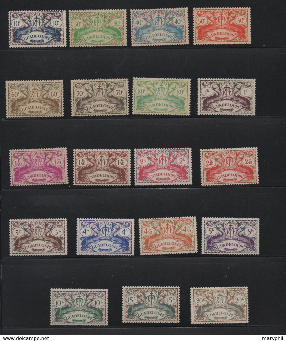 GUADELOUPE N° 178/196 * (charnière) - Unused Stamps