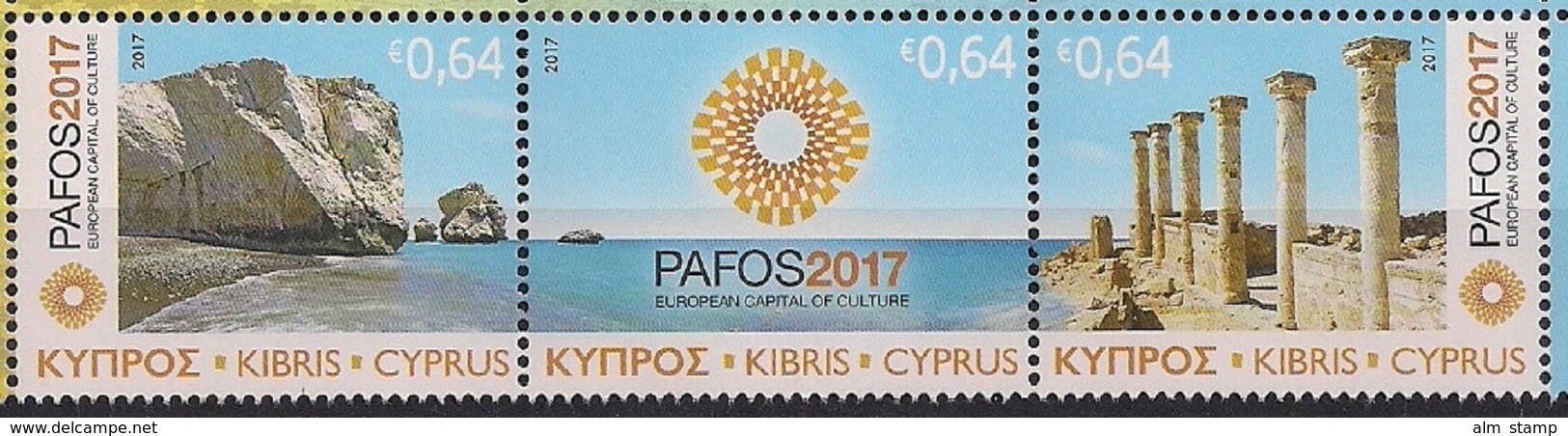 2017 Zypern Mi. 1370-2 **MNH  PAFOS 2017  EUROPEAN CAPITAL OF CULTURE - Europese Gedachte