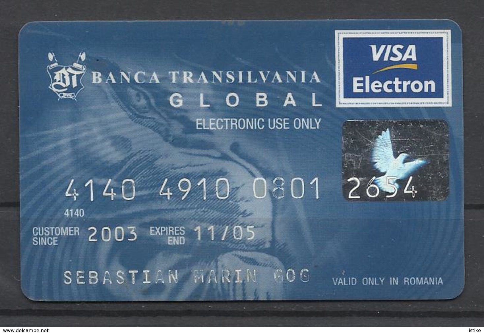 Romania, Banca Transilvania, Lion Head(?), Exp. Date: 2005. - Krediet Kaarten (vervaldatum Min. 10 Jaar)