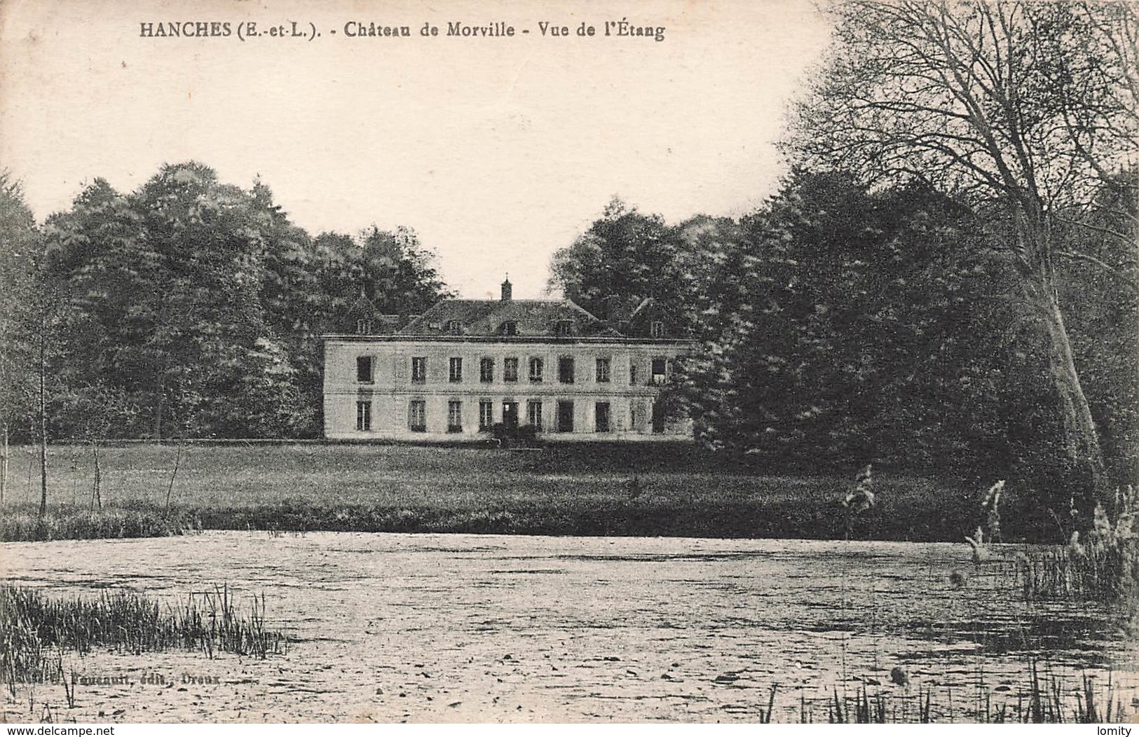 28 Hanches Chateau De Morville Vue De L' Etang Cpa Cachet 1933 - Autres & Non Classés