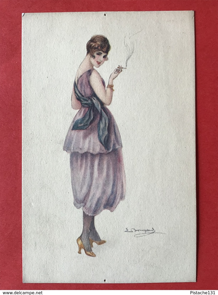 Illustrateur BOMPARD - FEMME AVEC CIGARETTE - TABAC - DAME MET EEN SIGARET - Bompard, S.