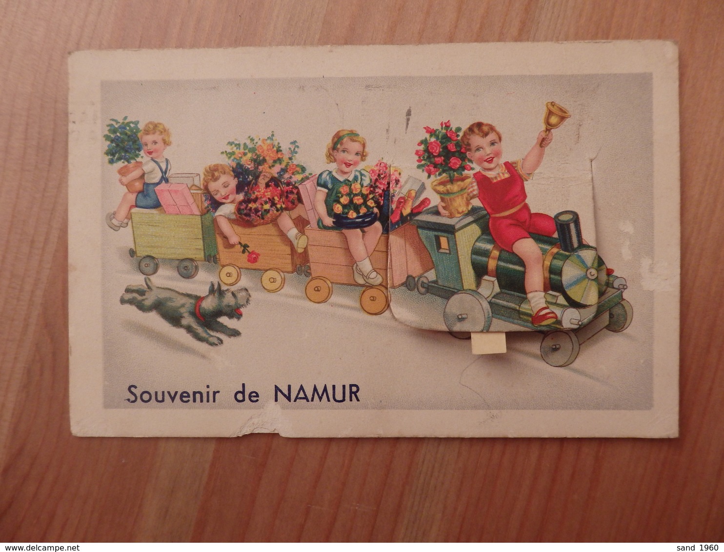 Namur - Souvenir De Namur - TRAIN EN BOIS ENFANTS - A Système - Colorisée - Circulée - Etat: Voir 3 Scans. - Namur