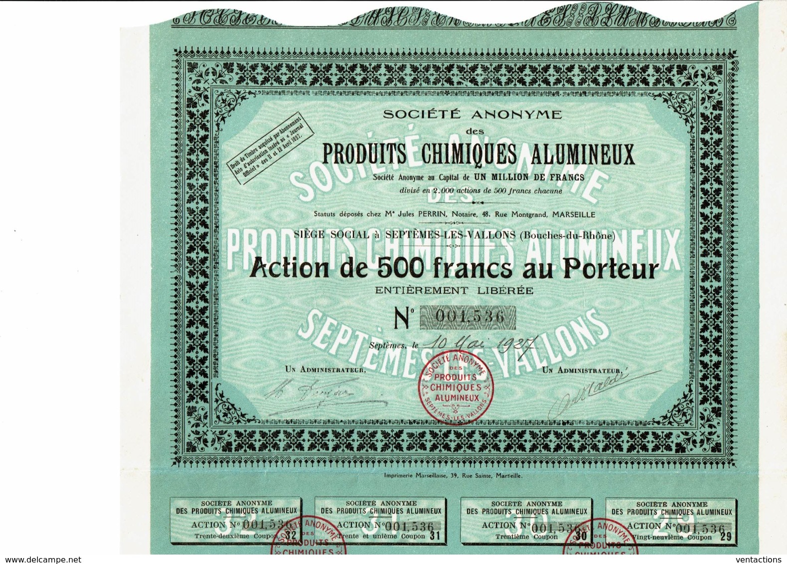 13-PRODUITS CHIMIQUES ALUMINEUX. SEPTEMES Les VALLONS. - Other & Unclassified