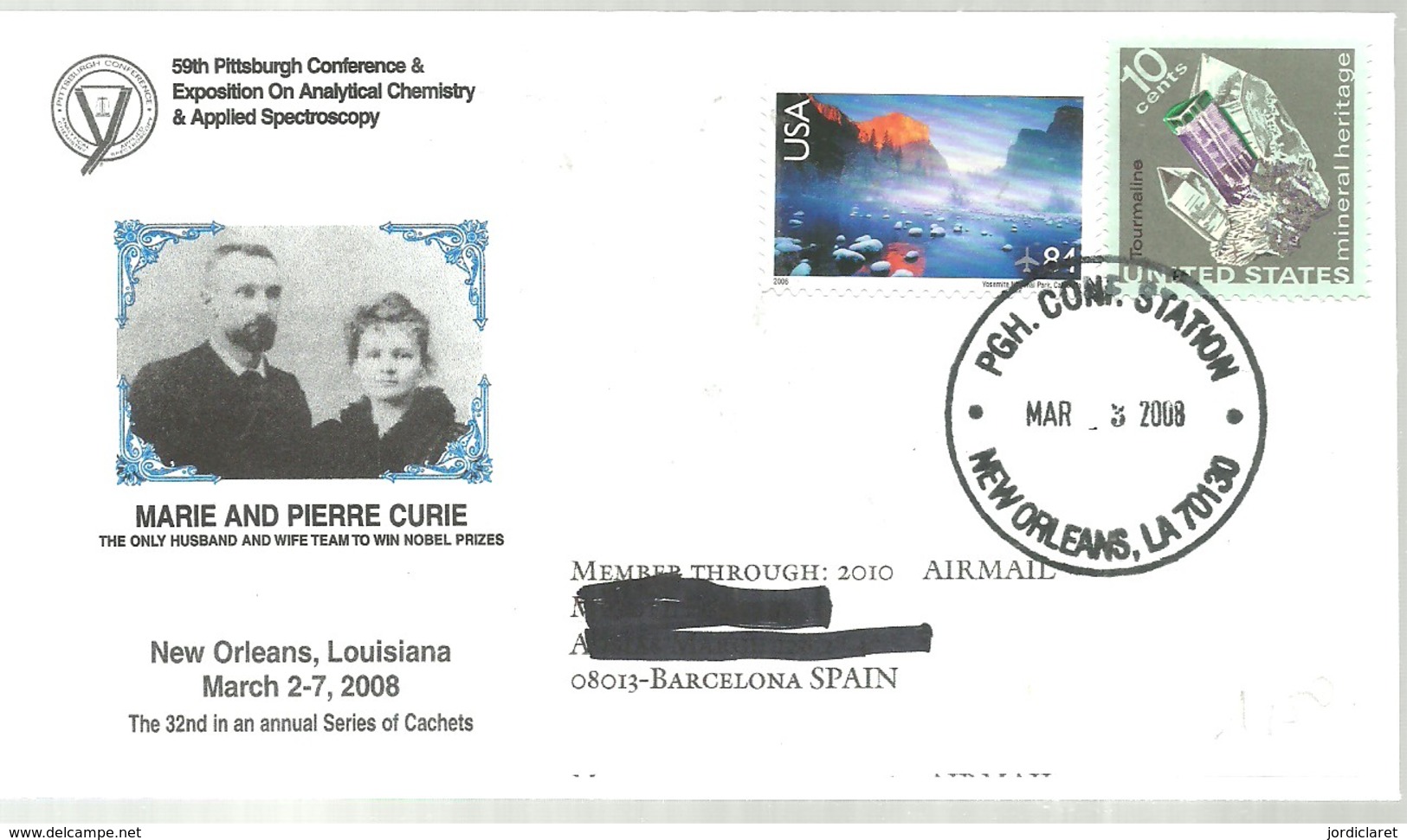 POSTMARKET  USA  MARIE AND PIERRE CURIE - Chemie