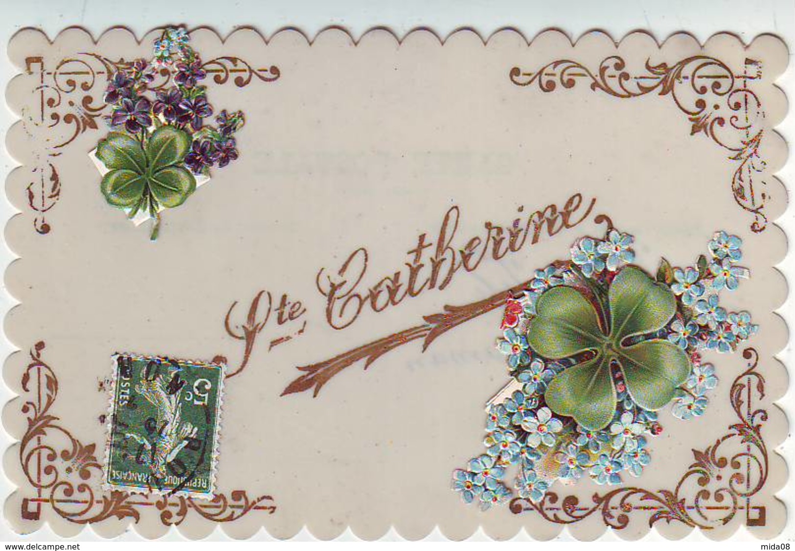 FANTAISIES . CARTE CELLULOÏD . SAINTE CATHERINE . AJOUTIS Et DECOUPIS . - Saint-Catherine's Day