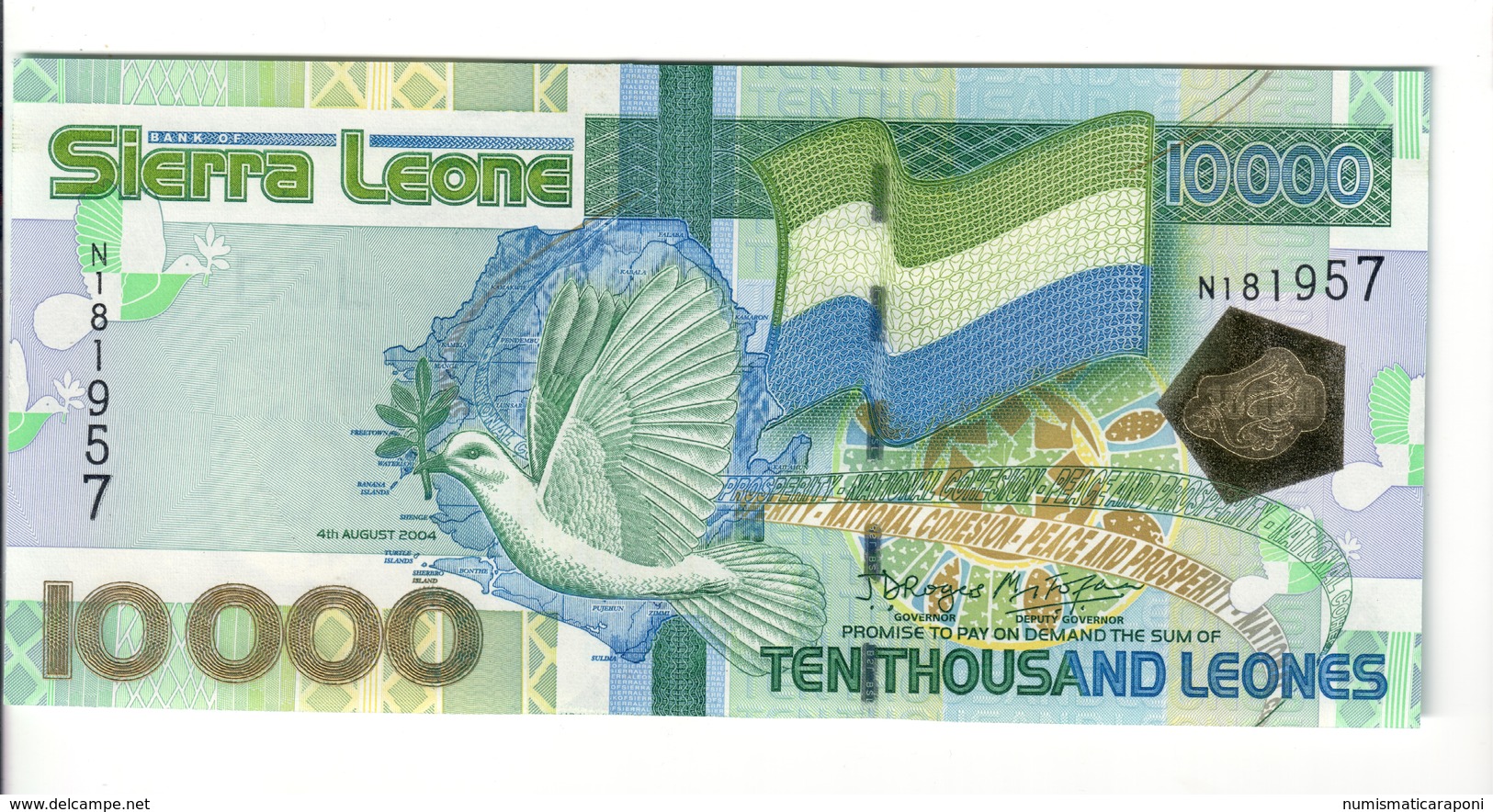 Sierra Leone 10000  Leones, 2004, Pick#29a UNC Fds Lotto 2506 - Sierra Leone