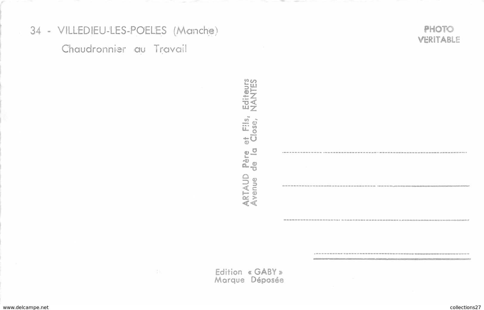 50-VILLEDIEU-LES-POÊLES- CHAUDRONNIER AU TRAVAIL - Villedieu