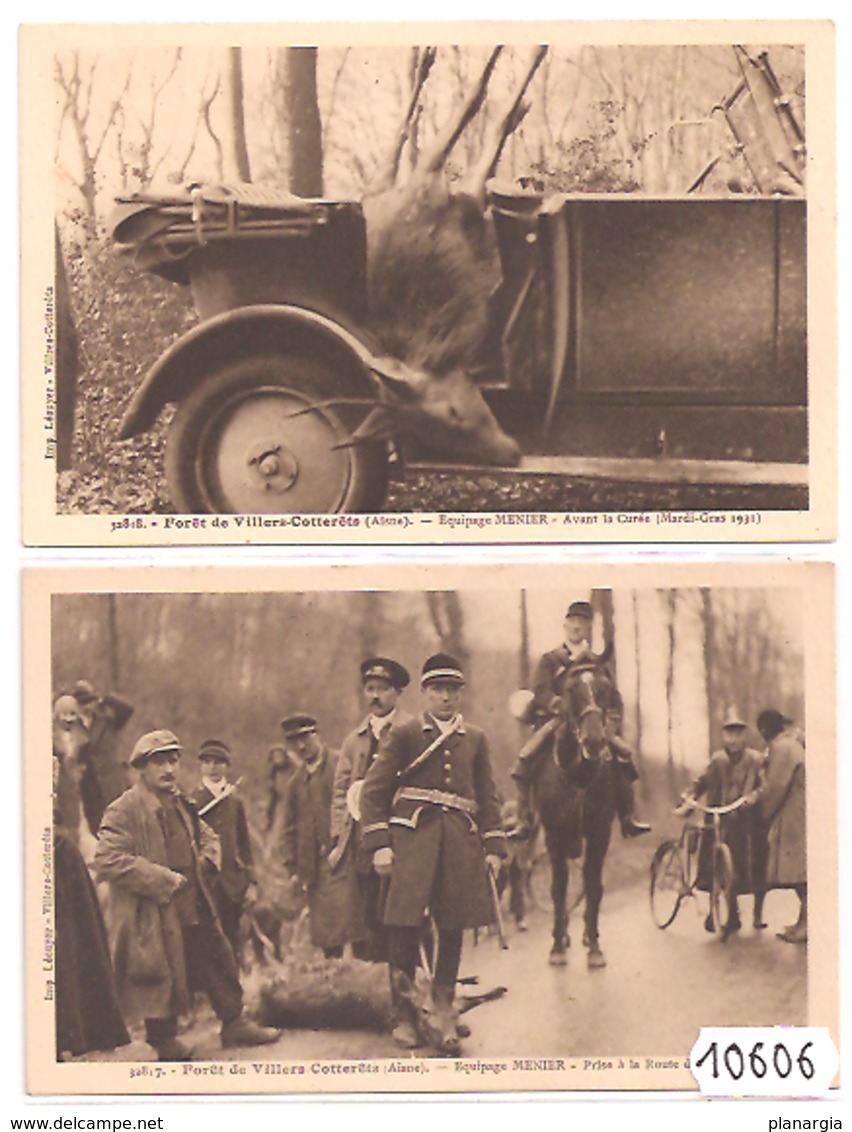 10606   FRD02  2 X CPA  VILLERS COTTERETS EQUIPAGE MEUNIER  AVANT LA CUREE   ET EQUIPAGE MENIER PRISE   NC - Villers Cotterets