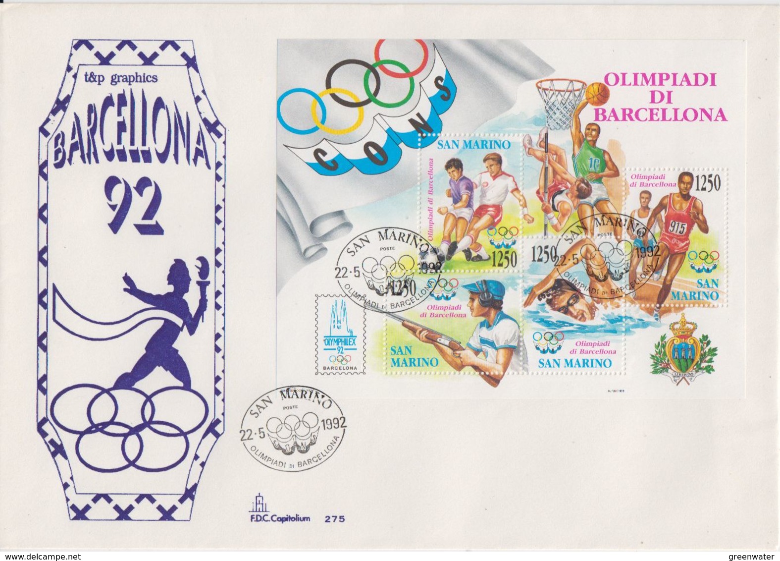San Marino 1992 Olympic Games Barcelona Ms FDC (F7810) - FDC