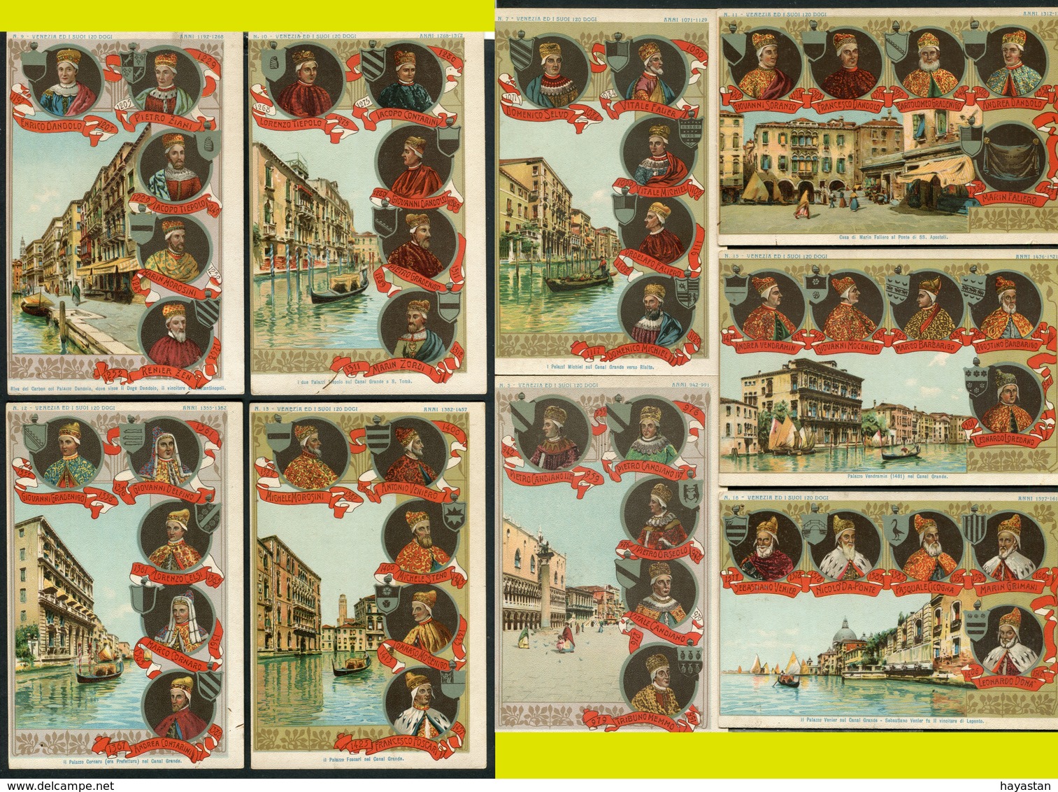 DOGES DE VENISE - SERIE DE 24 CARTES POSTALES ANCIENNES - Venezia