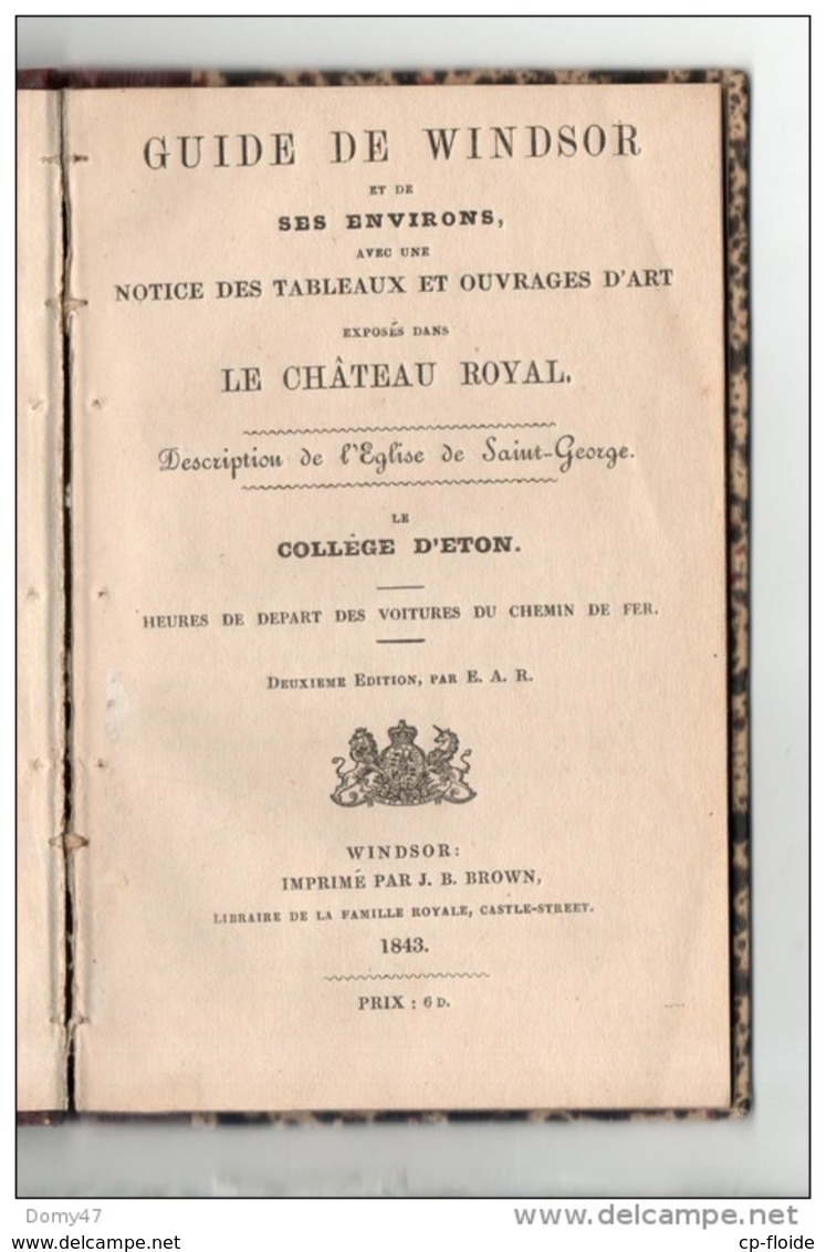 GUIDE DE WINDSOR ET DE SES ENVIRONS . RELIURE - Réf. N°9944 - - 1801-1900