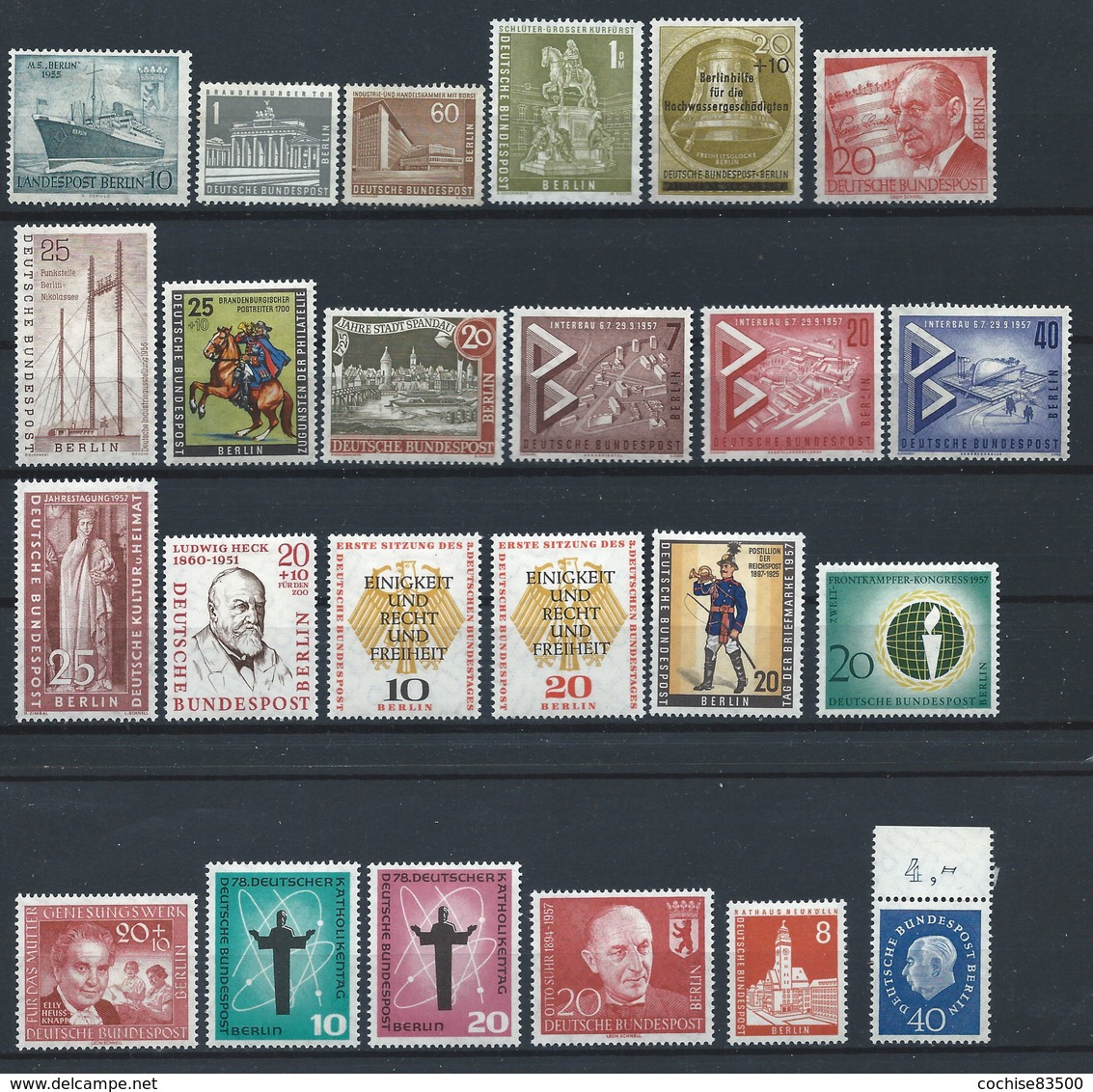 Allemagne Berlin Lot 24 Tp Neuf* (MH) 1954 - 59 (lot I) - Neufs