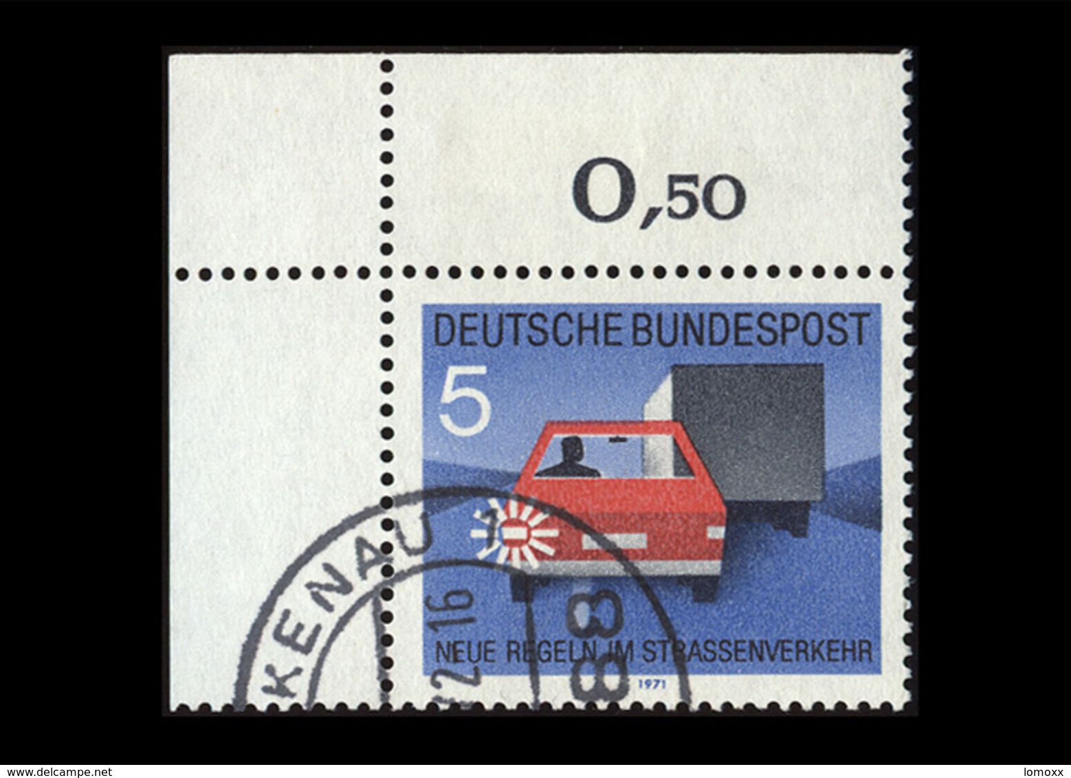 BRD 1971, Michel-Nr. 670, Neue Regeln Im Straßenverkehr, 5 Pf., Eckrand Oben Links, Gestempelt - Used Stamps