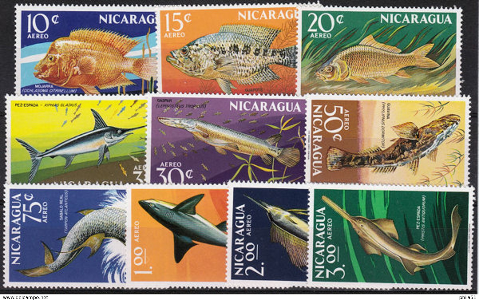 Nicaragua 635/44 ** - Fishes