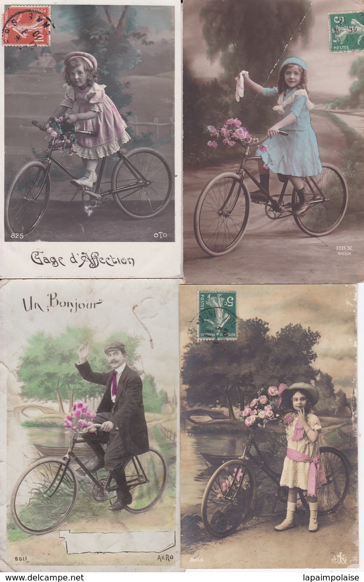 Thème Enfants Cyclisme Lot De 4 Cpa  Vélo Bicyclette - Scenes & Landscapes