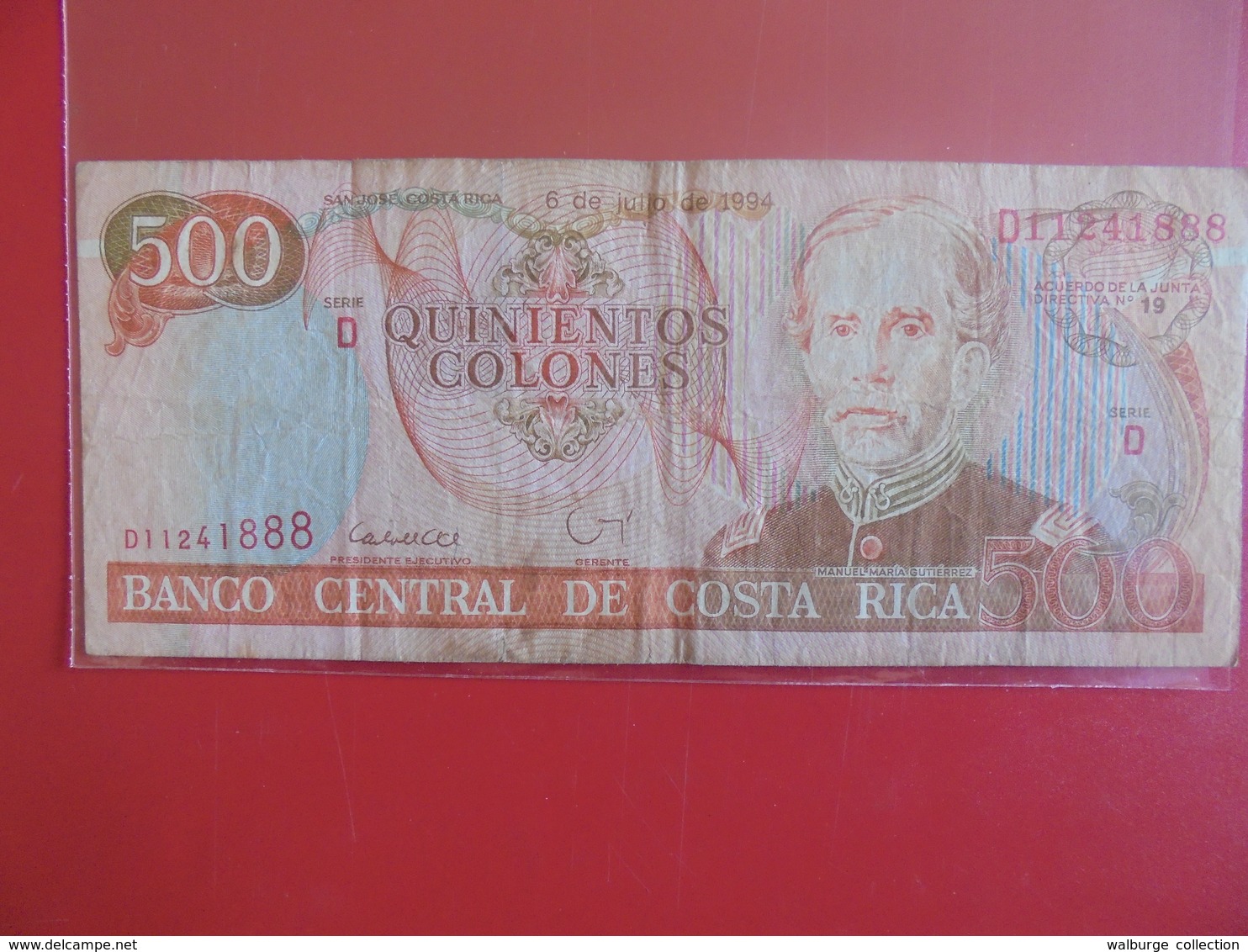 COSTA RICA 500 COLONES 1994 CIRCULER - Costa Rica