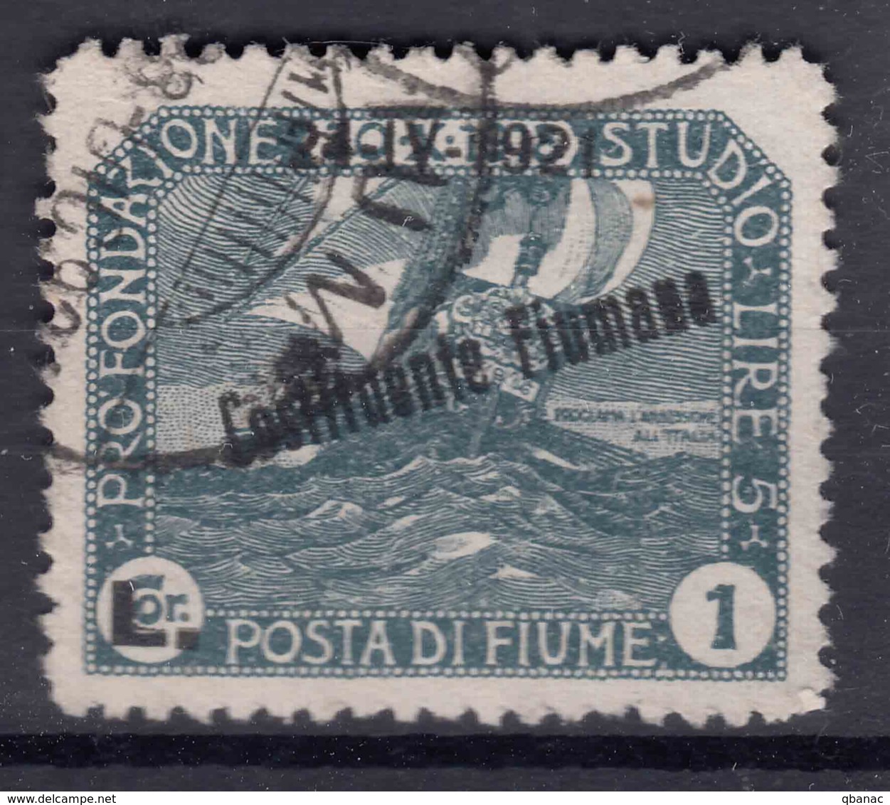 Fiume 1921 Fondazione Studio, Constituente Fiumana Sassone#171 Mi#138 Used - Fiume