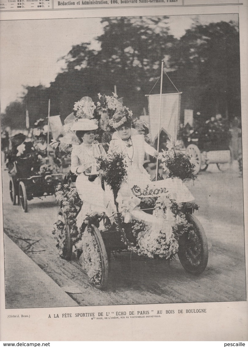 LA VIE AU GRAND AIR 11 06 1899 - FETE SPORTIVE ECHO DE PARIS - GYMNASTIQUE DIJON - BOUTONS D'EQUIPAGES - DERBY EPSOM - Tijdschriften - Voor 1900