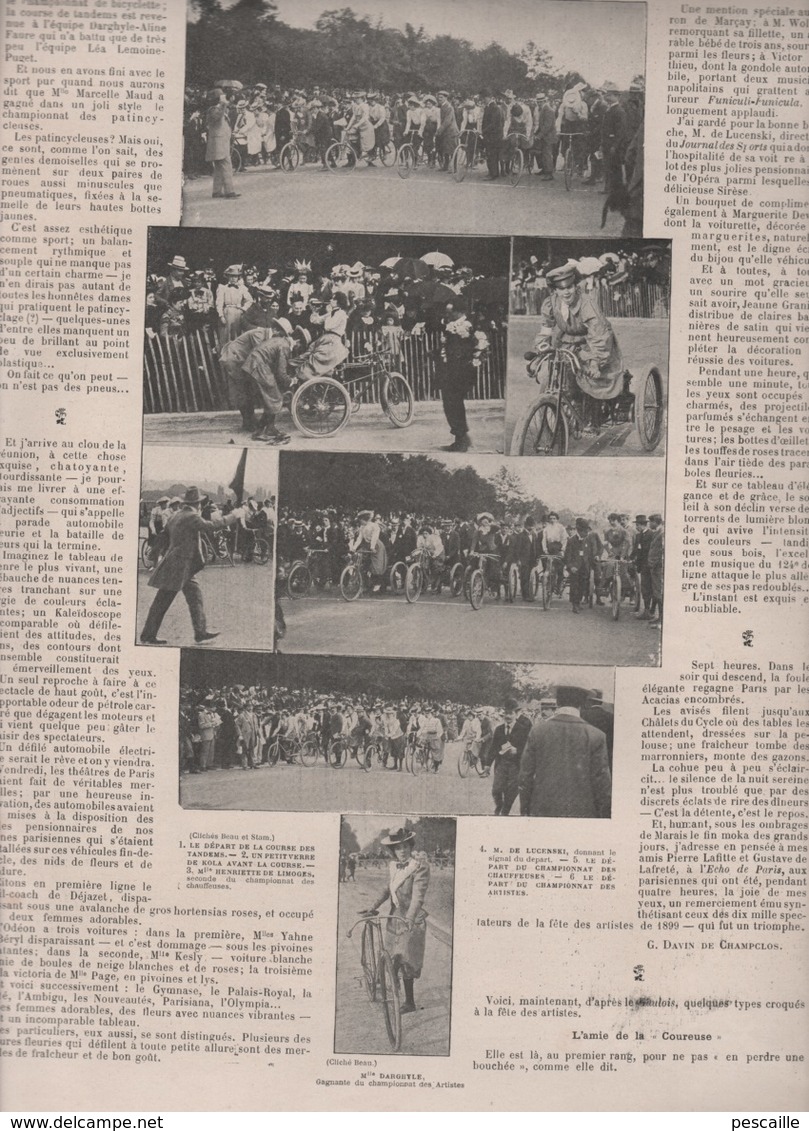 LA VIE AU GRAND AIR 11 06 1899 - FETE SPORTIVE ECHO DE PARIS - GYMNASTIQUE DIJON - BOUTONS D'EQUIPAGES - DERBY EPSOM - Revistas - Antes 1900