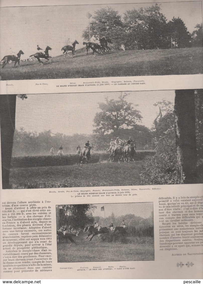 LA VIE AU GRAND AIR 11 06 1899 - FETE SPORTIVE ECHO DE PARIS - GYMNASTIQUE DIJON - BOUTONS D'EQUIPAGES - DERBY EPSOM