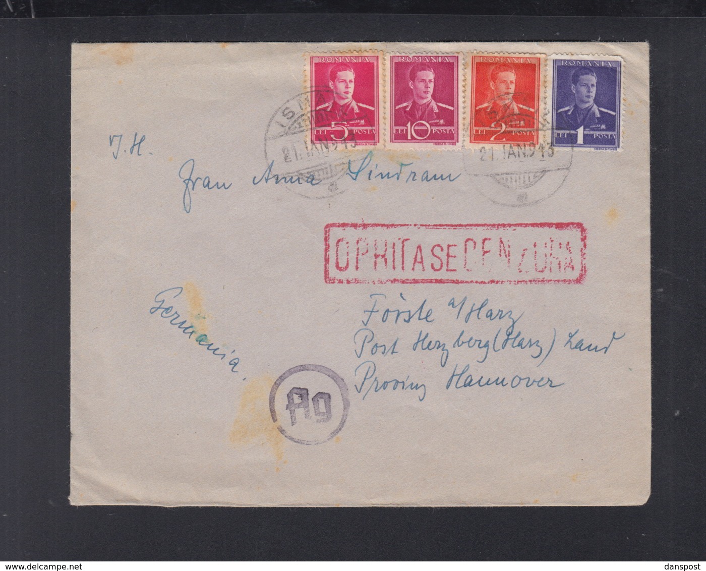 Romania Cover 1943 Ismail Bassarabia Transnistria Censor To Germany - World War 2 Letters