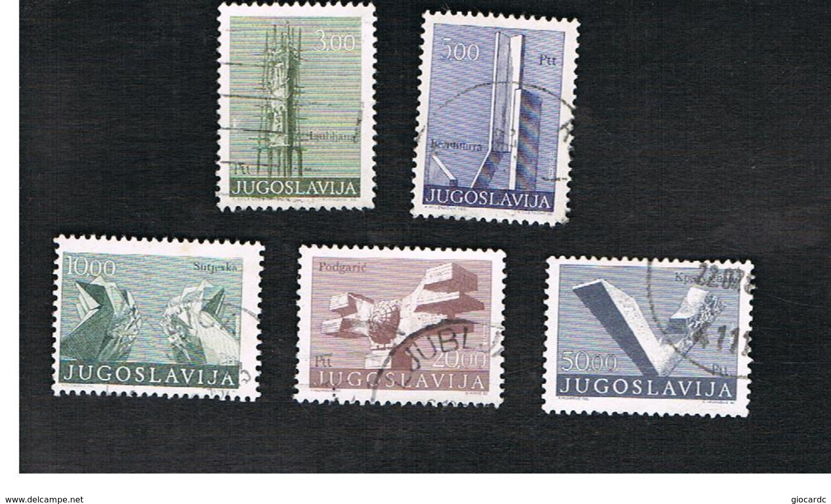 JUGOSLAVIA (YUGOSLAVIA)   - SG 1586.1591   -    1974  MONUMENTS         -  USED - Usati