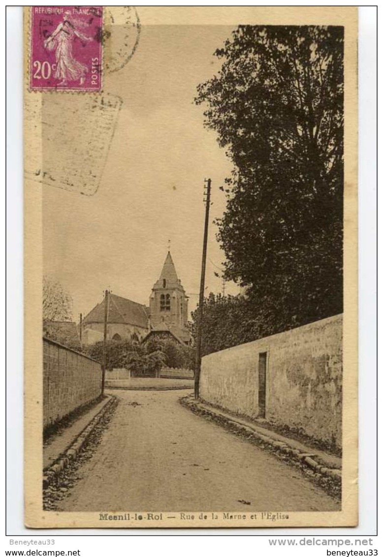 CPA (Réf : R822) Mesnil-le-Roi  (78 YVELINES) Rue De La Marne Et L'Église - Sonstige & Ohne Zuordnung