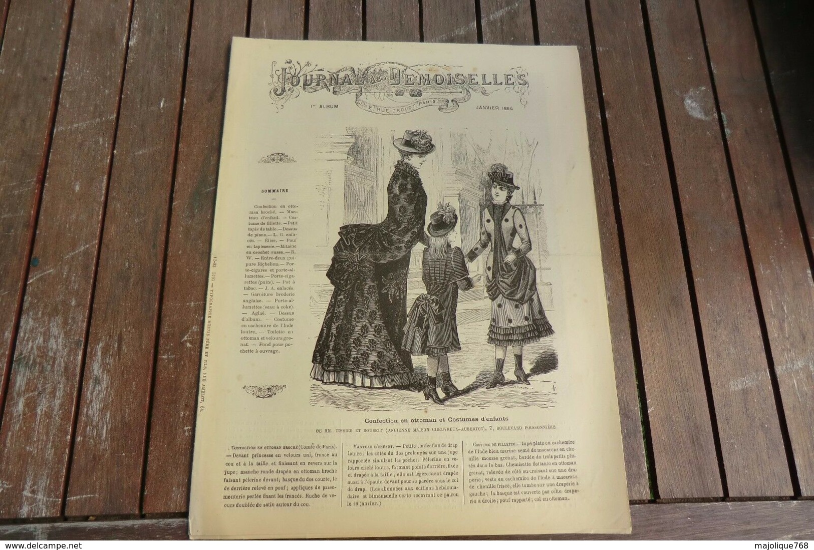 Revue - Journal Des Demoiselles 2 Rue Drouot Paris - 1°album Janvier 1884 - 8 Pages - Punto Croce