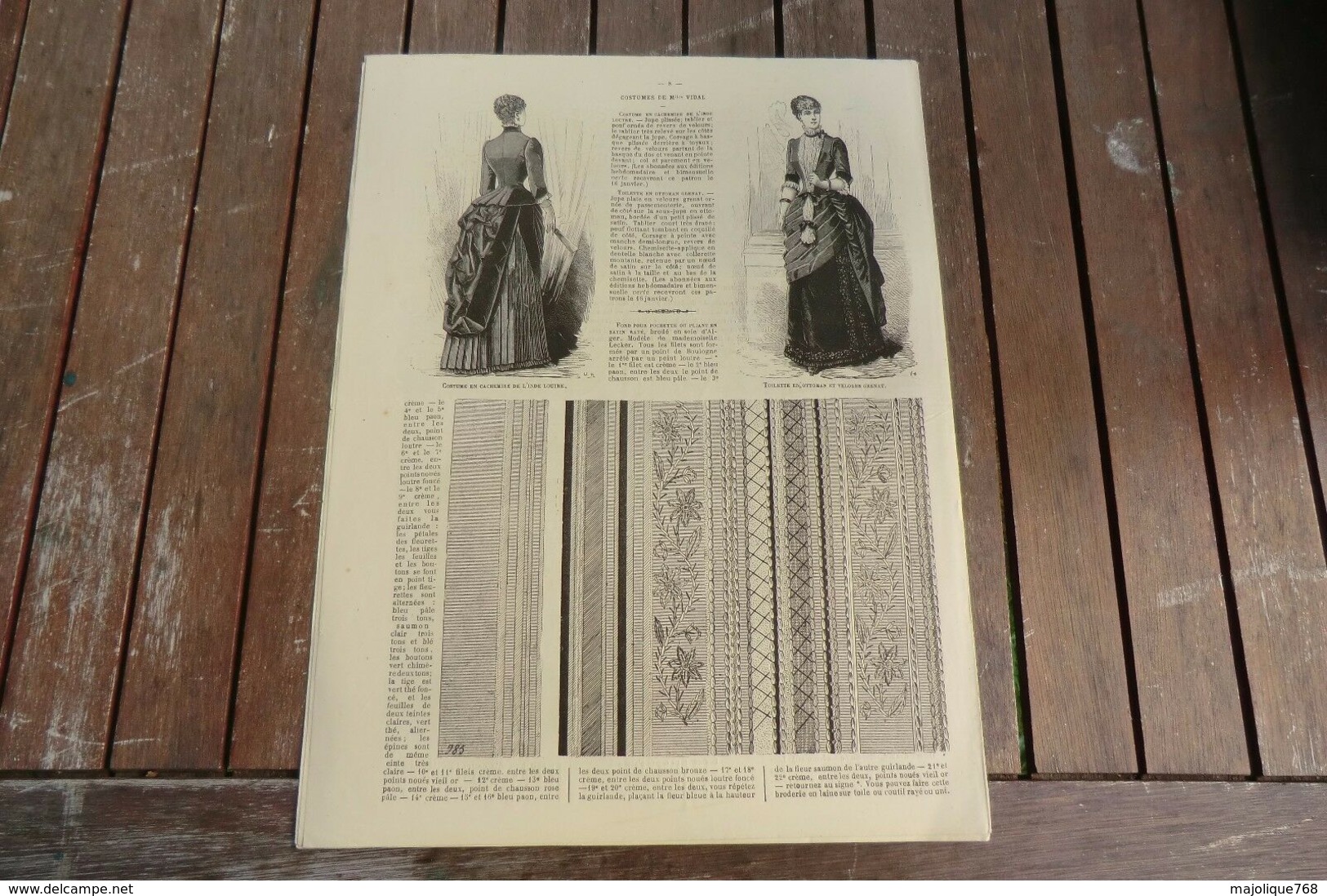 Revue - Journal Des Demoiselles 2 Rue Drouot Paris - 1°album Janvier 1884 - 8 Pages - Cross Stitch