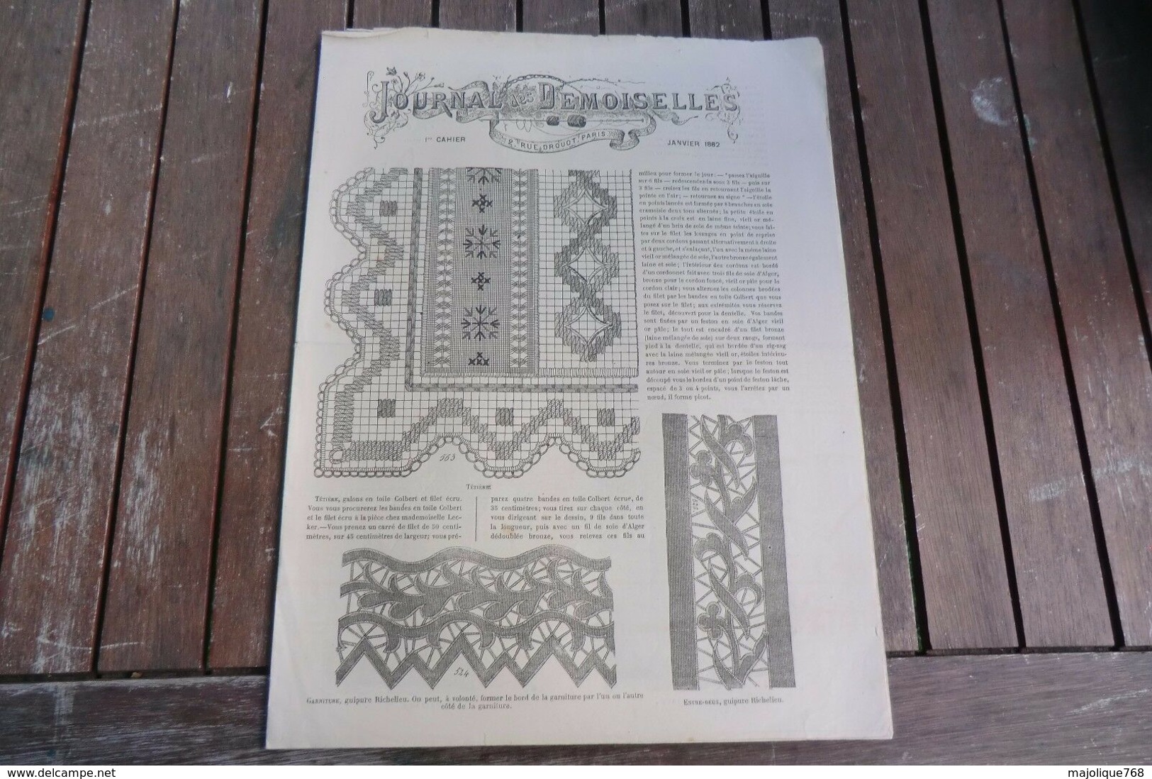 Revue-journal Des Demoiselles 2 Rue Drouot Paris 1°cahier Janvier 1882-8 Pages - Cross Stitch