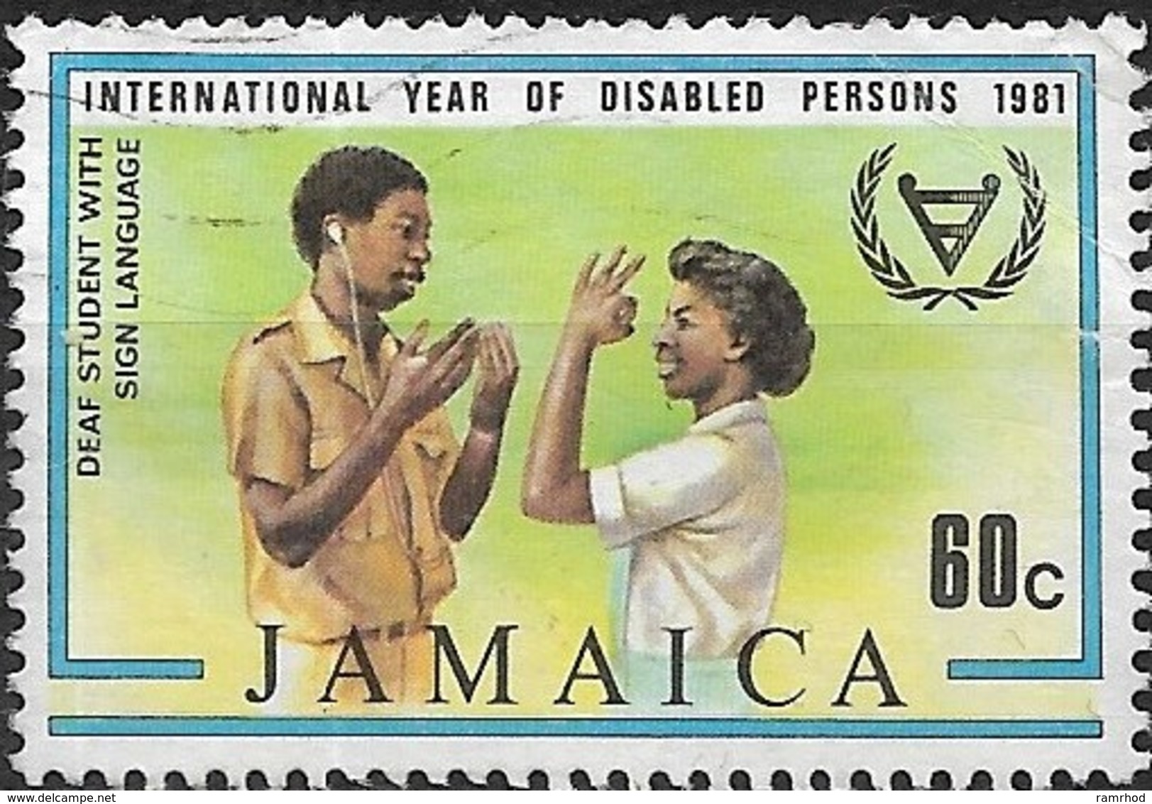 JAMAICA 1981 International Year For Disabled Persons - 60c - Deaf Student Communicating With Sign Language FU - Giamaica (1962-...)