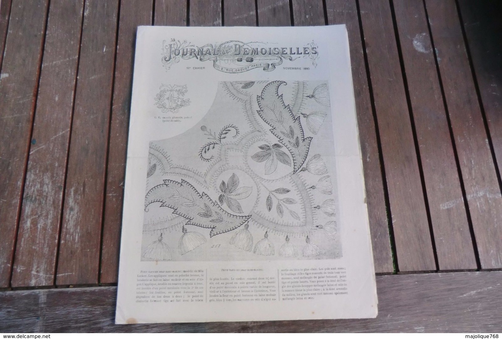 Revue-journal Des Demoiselles 2 Rue Drouot Paris 11°cahier Novembre 1880-8 Pages - Cross Stitch