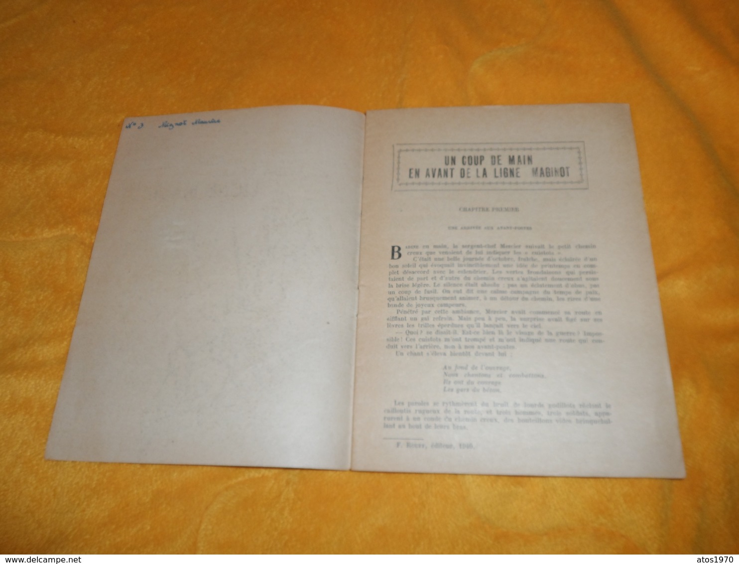 COLLECTION PATRIE 1939 1940...UN COUP DE MAIN EN AVANT DE LA LIGNE MAGINOT..24 PAGES... - Français