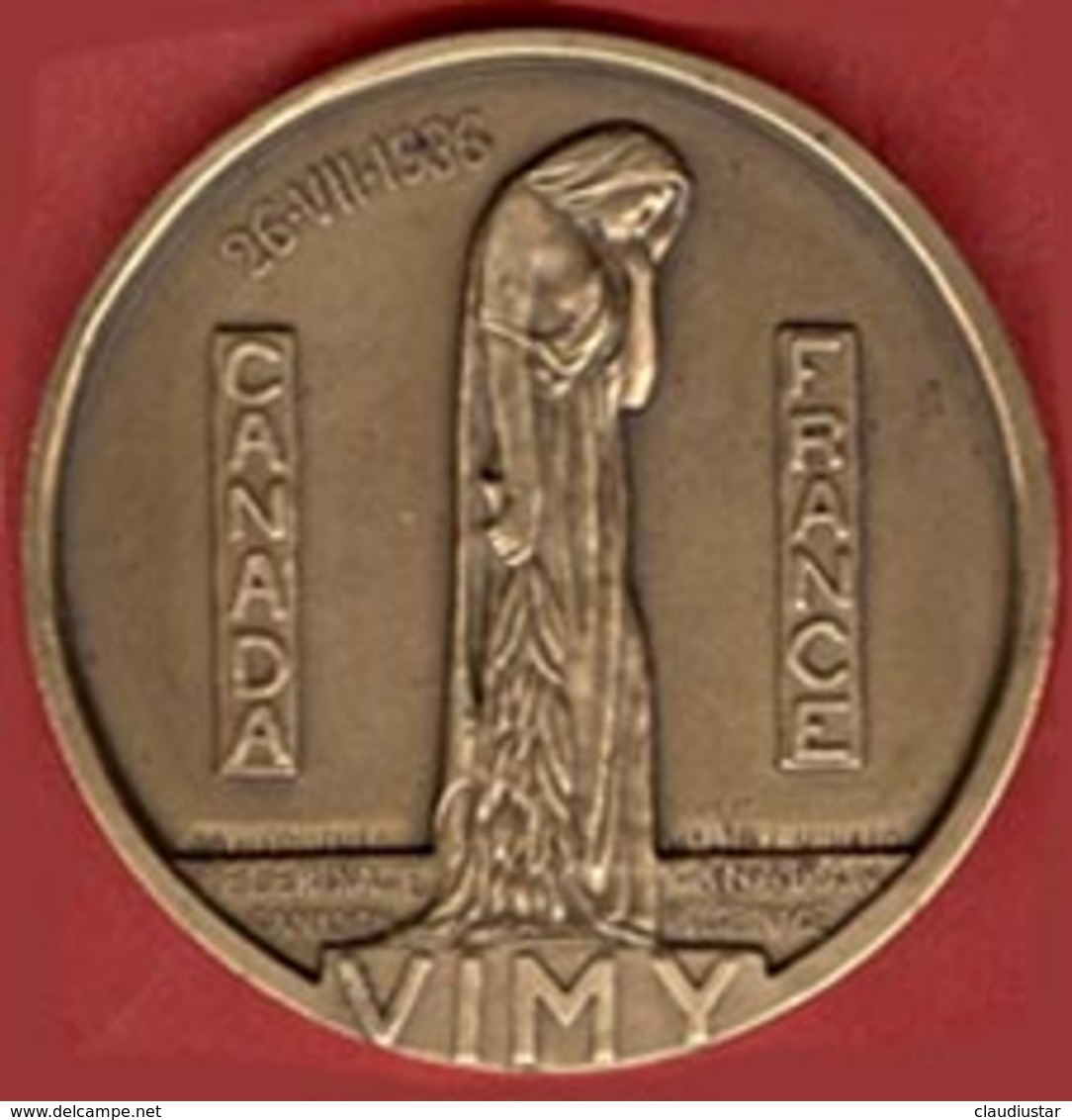 ** MEDAILLE  PELERINAGE  CANADA  -  VIMY  1936 ** - 1914-18