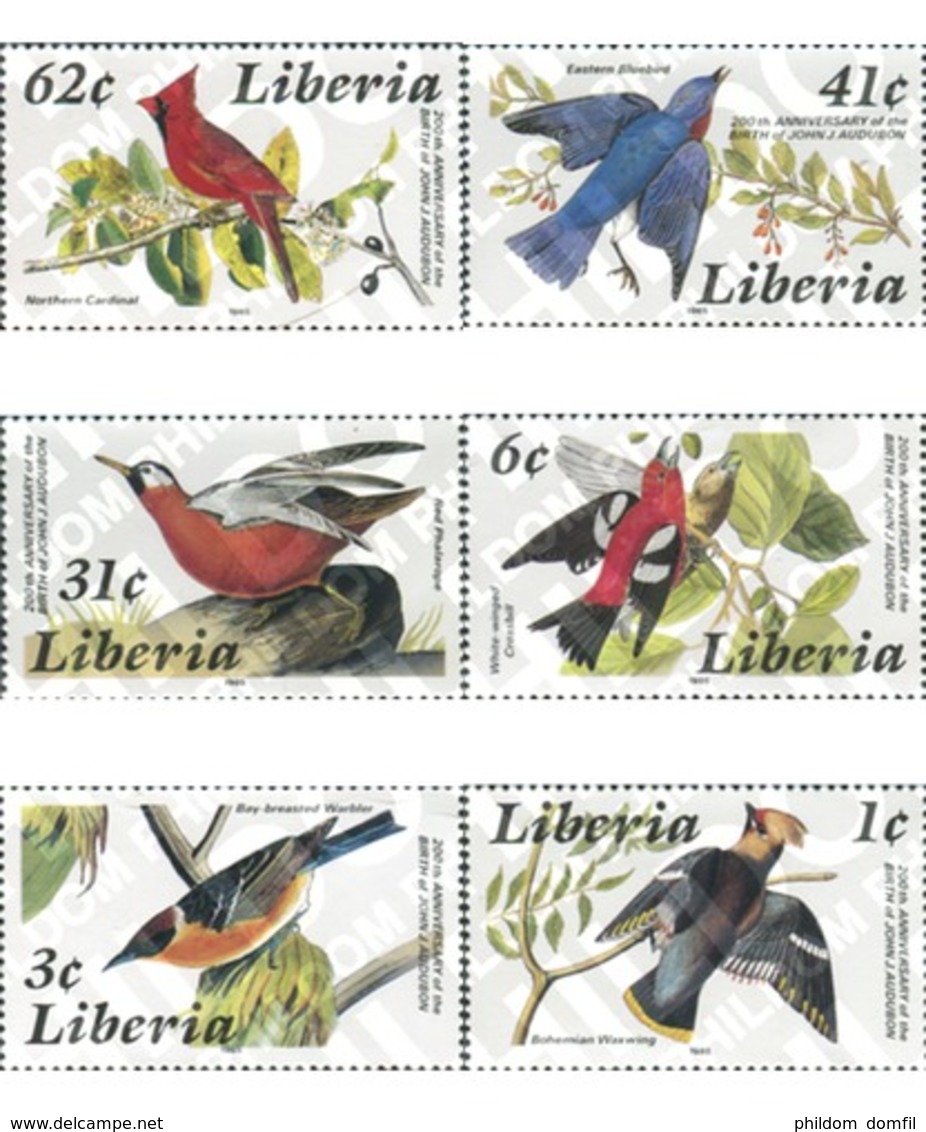 Ref. 31840 * MNH * - LIBERIA. 1985. BICENTENARY OF THE BIRTH OF ORNITHOLOGIST J.J. AUDUBON . BICENTENARIO DEL NACIMIENTO - Other & Unclassified