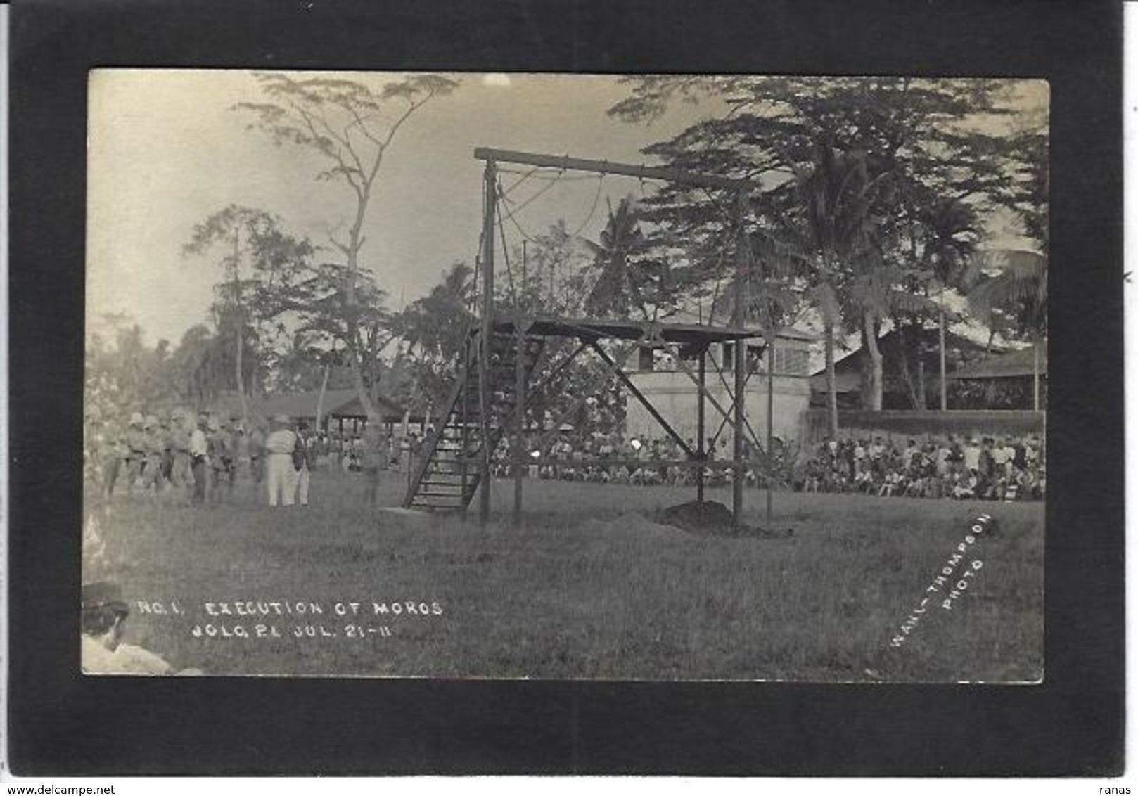 CPA Philippines Islands Exécution Pendaison Of Moro's Jolo Carte Photo RPPC Non Circulé - Philippinen