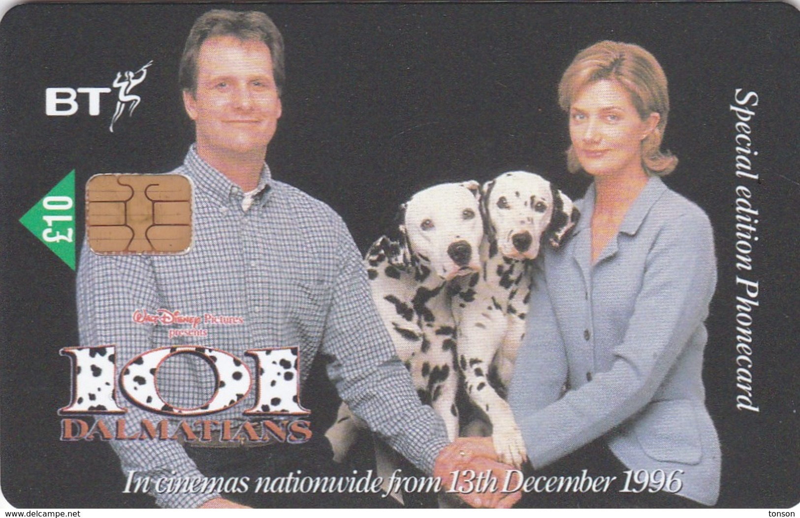 UK, BCC-047, £10, 101 Dalmatians - One Big Happy Family, Disney,Dogs, 2 Scans.   Chip : GPT2". - BT General