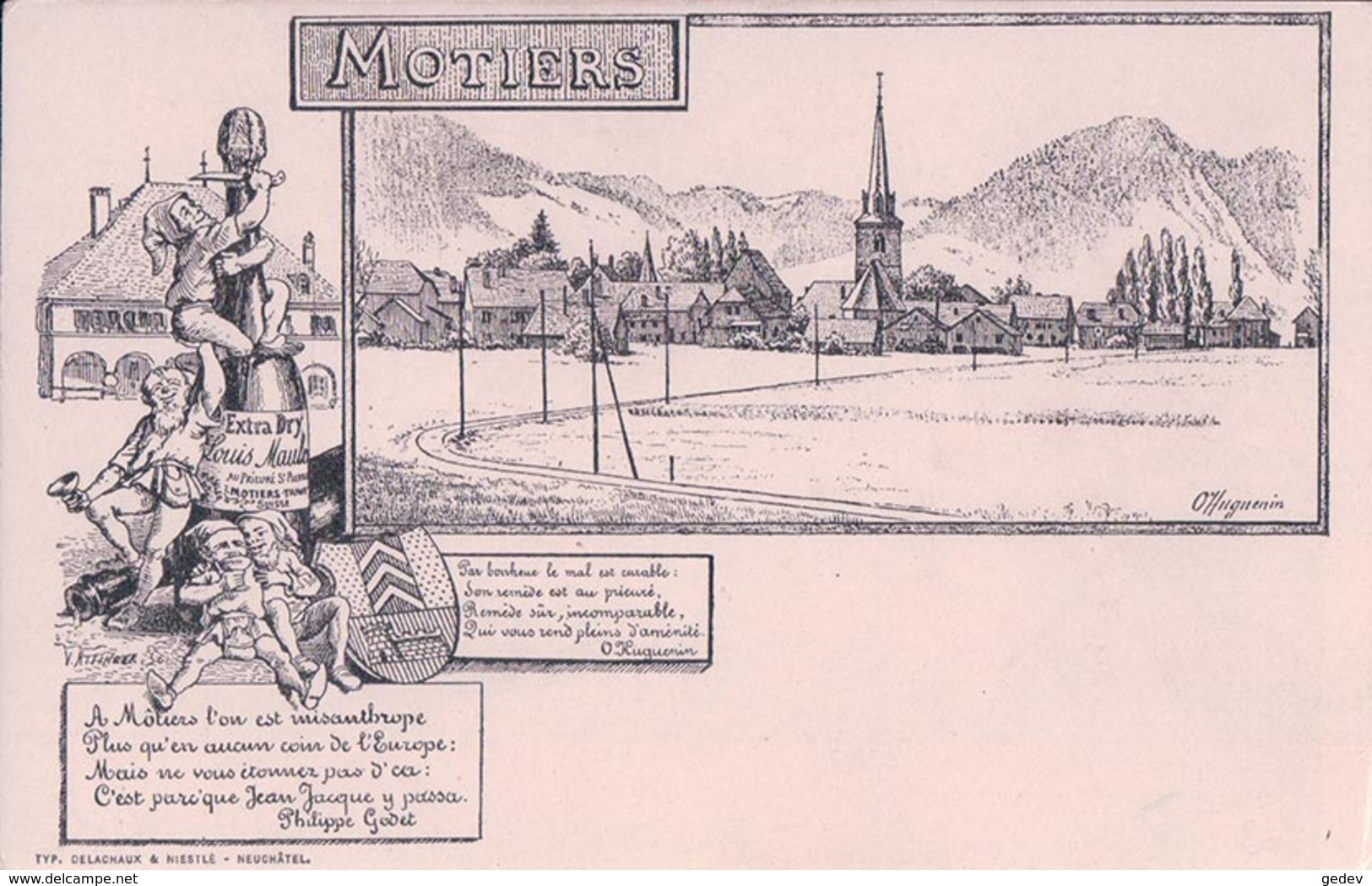 Motiers NE, Dessin De O. Huguenin, Litho (38) - Môtiers 