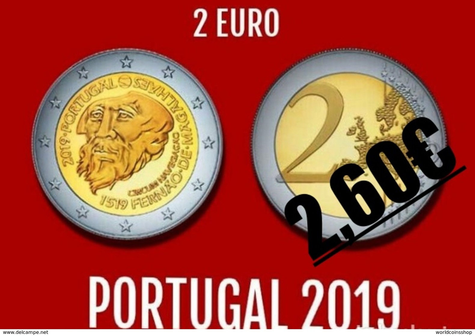 WC - Portugal 2 Euro CC 2019 - 500Anniversary Fernão Magalhães Navigation - New - Portugal