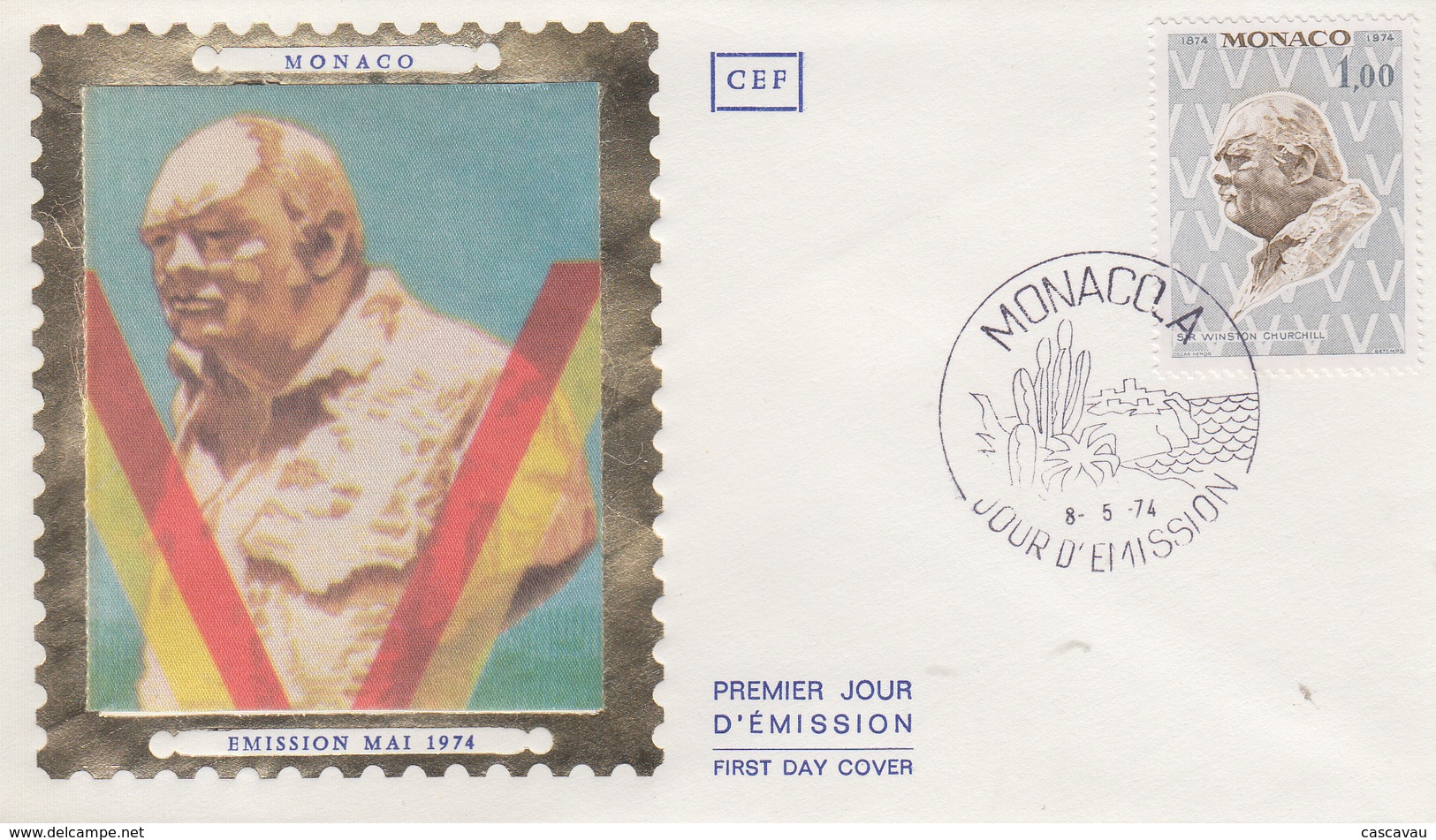 Enveloppe  FDC  1er  Jour   MONACO    Sir   Winston  CHURCHILL    1974 - Sir Winston Churchill