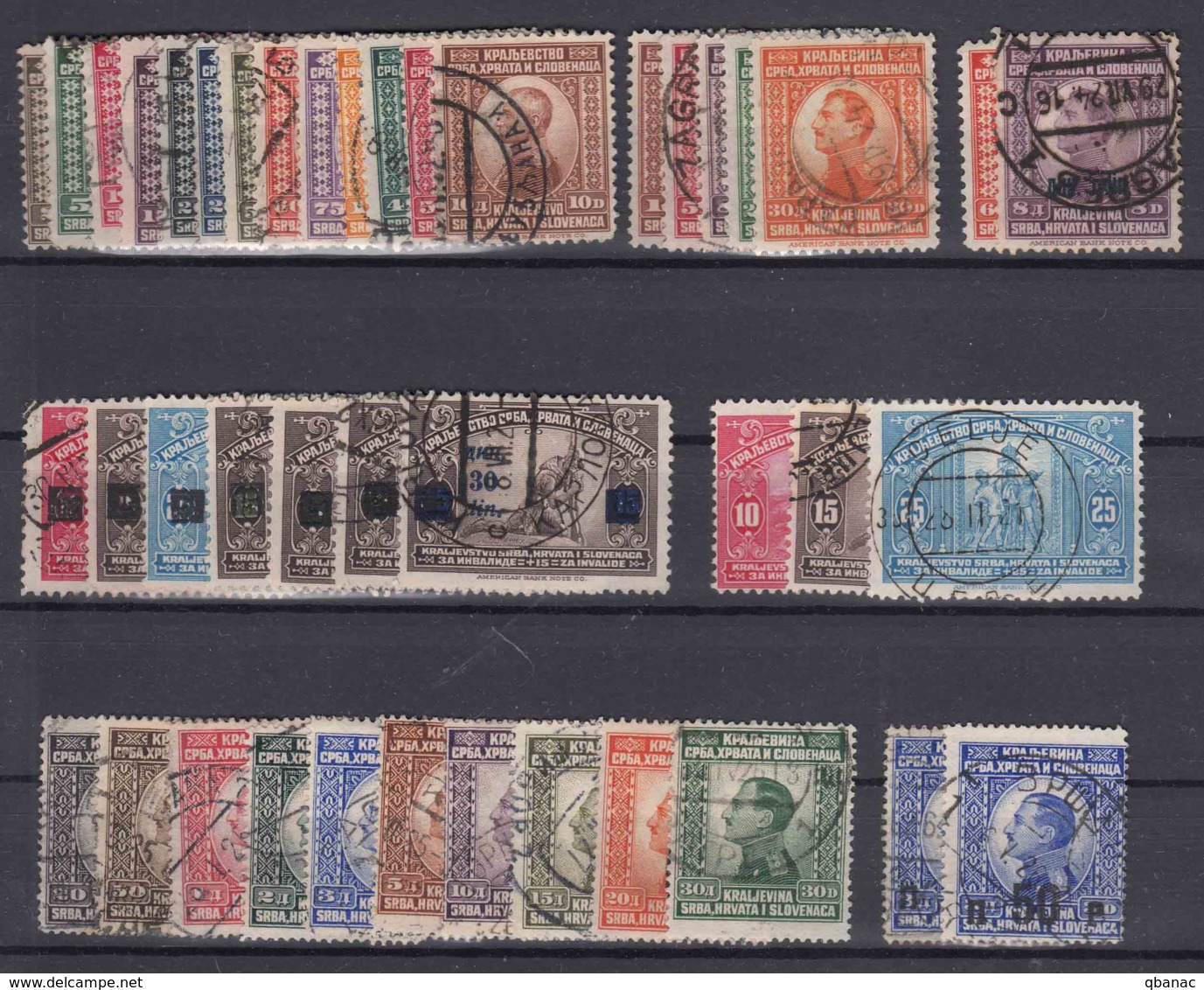 Yugoslavia Kingdom Several Complete Used Sets Years 1921,1922,1923 And 1924 - Complete Michel Numbers 145-187 - Used Stamps