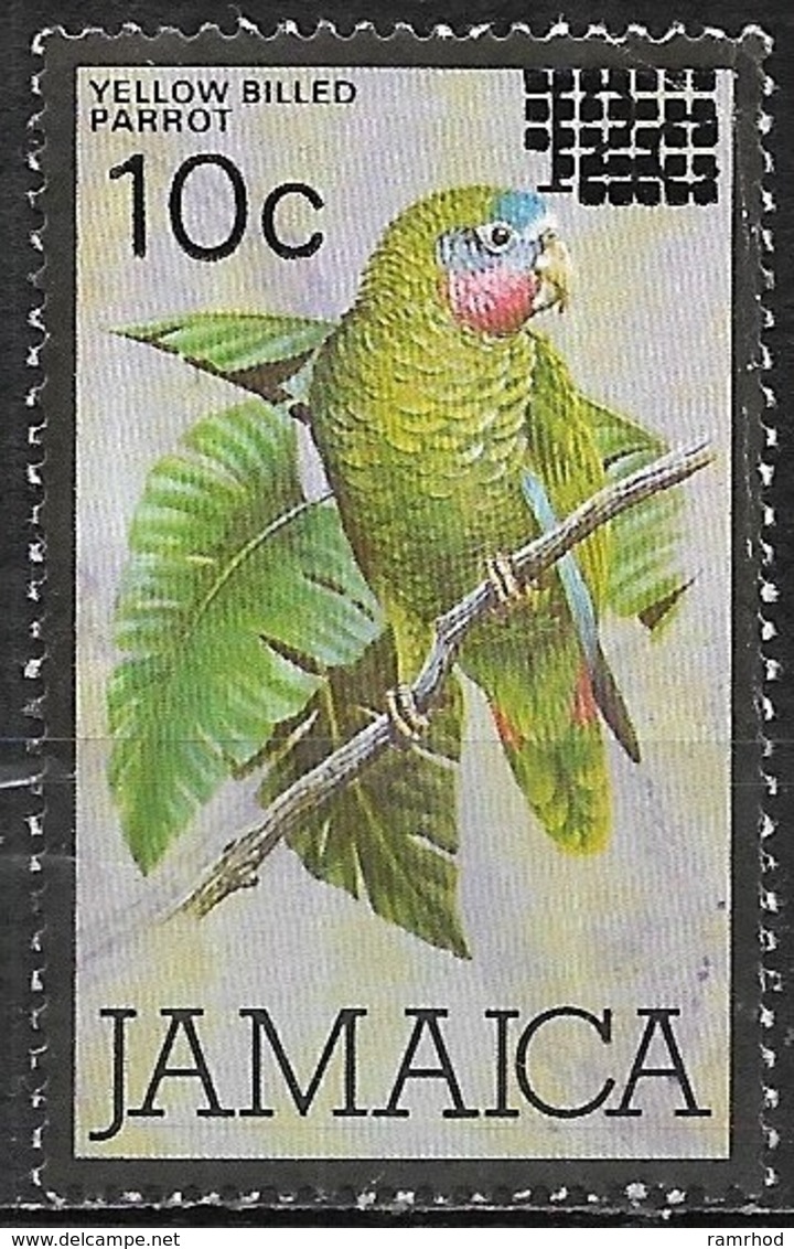 JAMAICA 1984 Yellow-billed Amazon Surcharged - 10c. On 12c Multicoloured FU - Jamaica (1962-...)