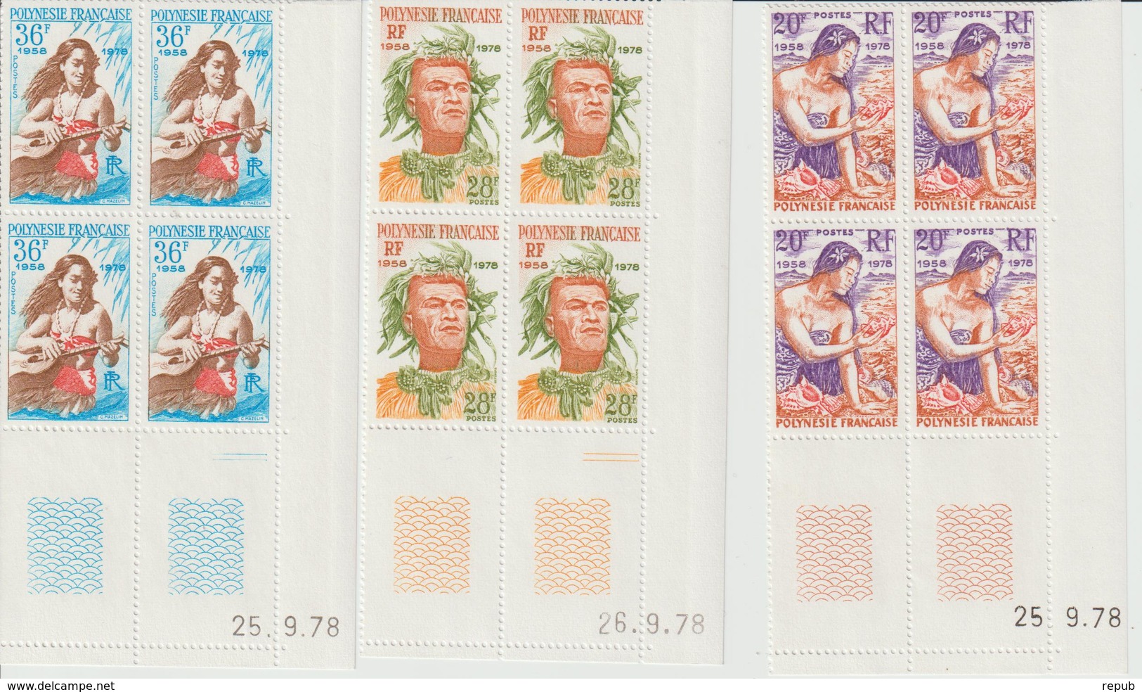 Polynésie Série 121 à 123 En Coins Datés ** MNH - Neufs