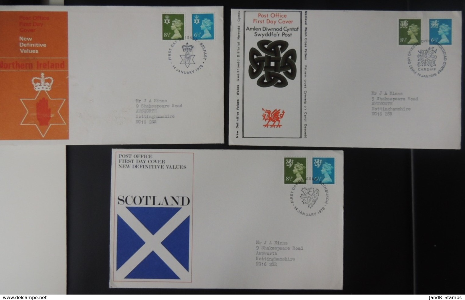 GB 1968 QEII FDC 3 Official Illustrated Covers Regional Wales Scotland Northern Ireland First Day Cover - 1952-1971 Dezimalausgaben (Vorläufer)