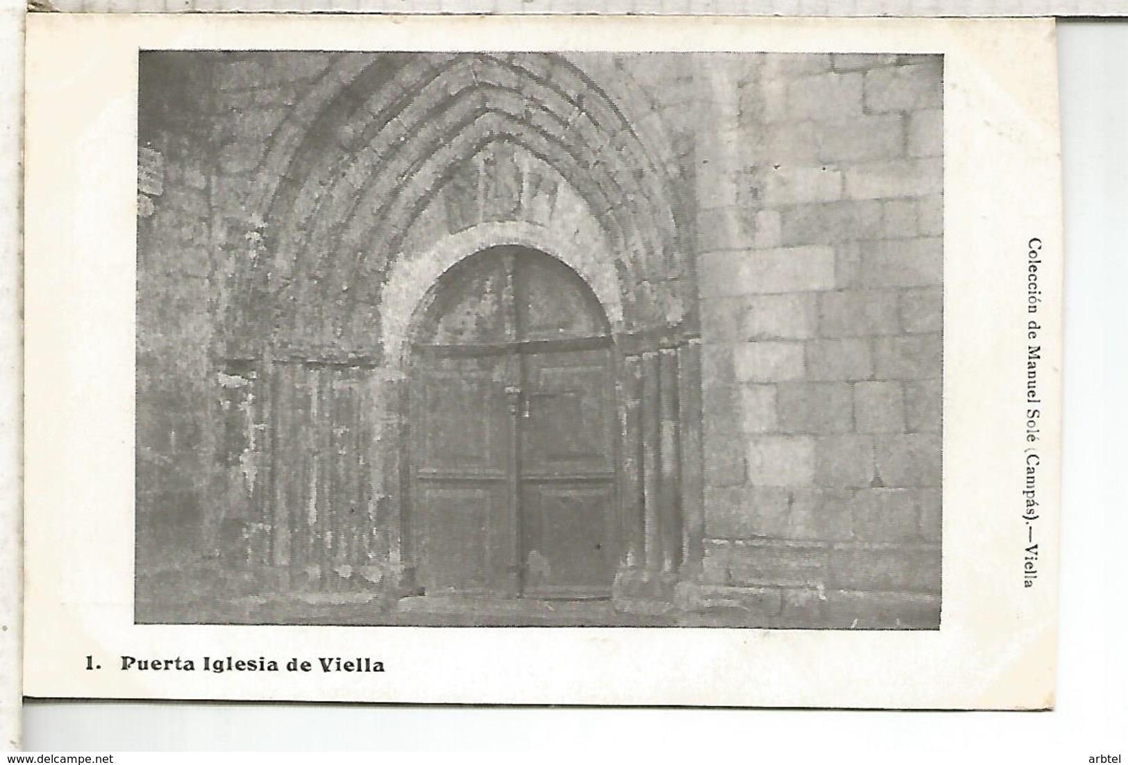 VIELLA VIELHA PUERTA IGLESIA SIN ESCRIBIR DORSO SIN DIVIDIR - Lérida