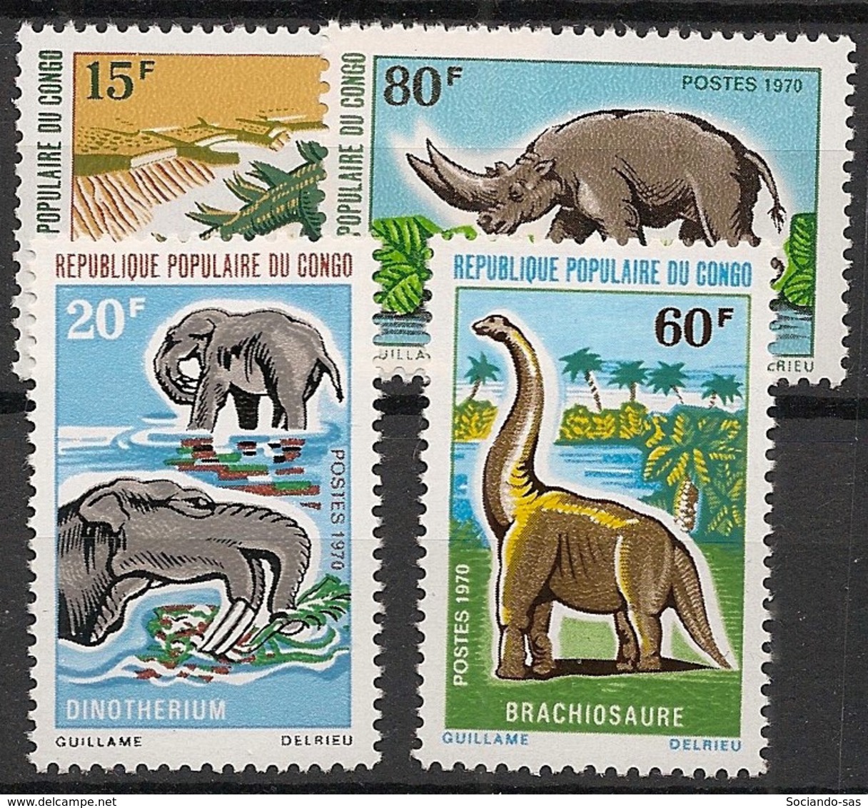 Congo - 1970 - N°Yv. 275 à 278 - Dinosaures - Neuf Luxe ** / MNH / Postfrisch - Préhistoriques