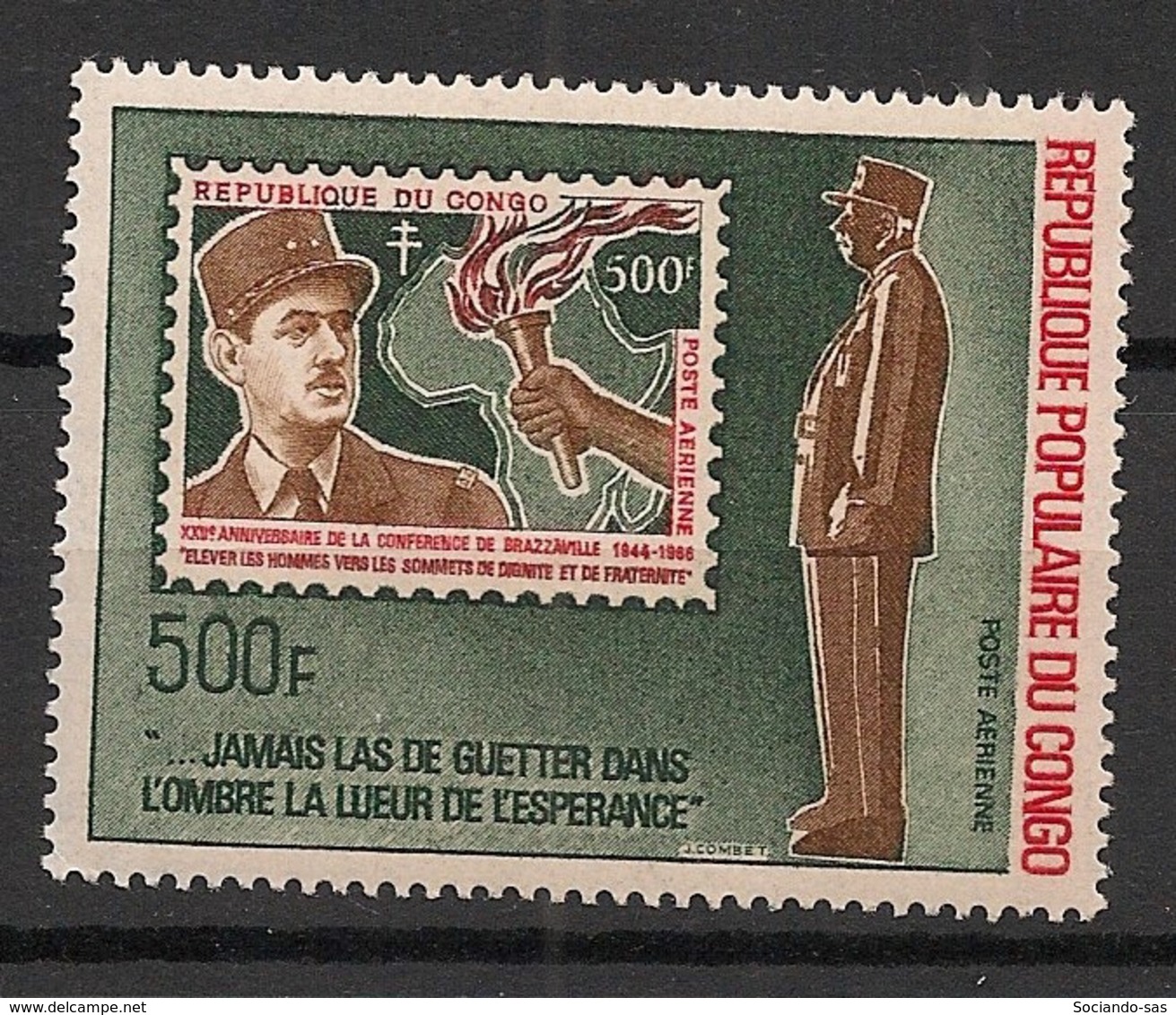 Congo - 1971 - Poste Aérienne PA N°Yv. 134 - De Gaulle - Neuf Luxe ** / MNH / Postfrisch - De Gaulle (General)