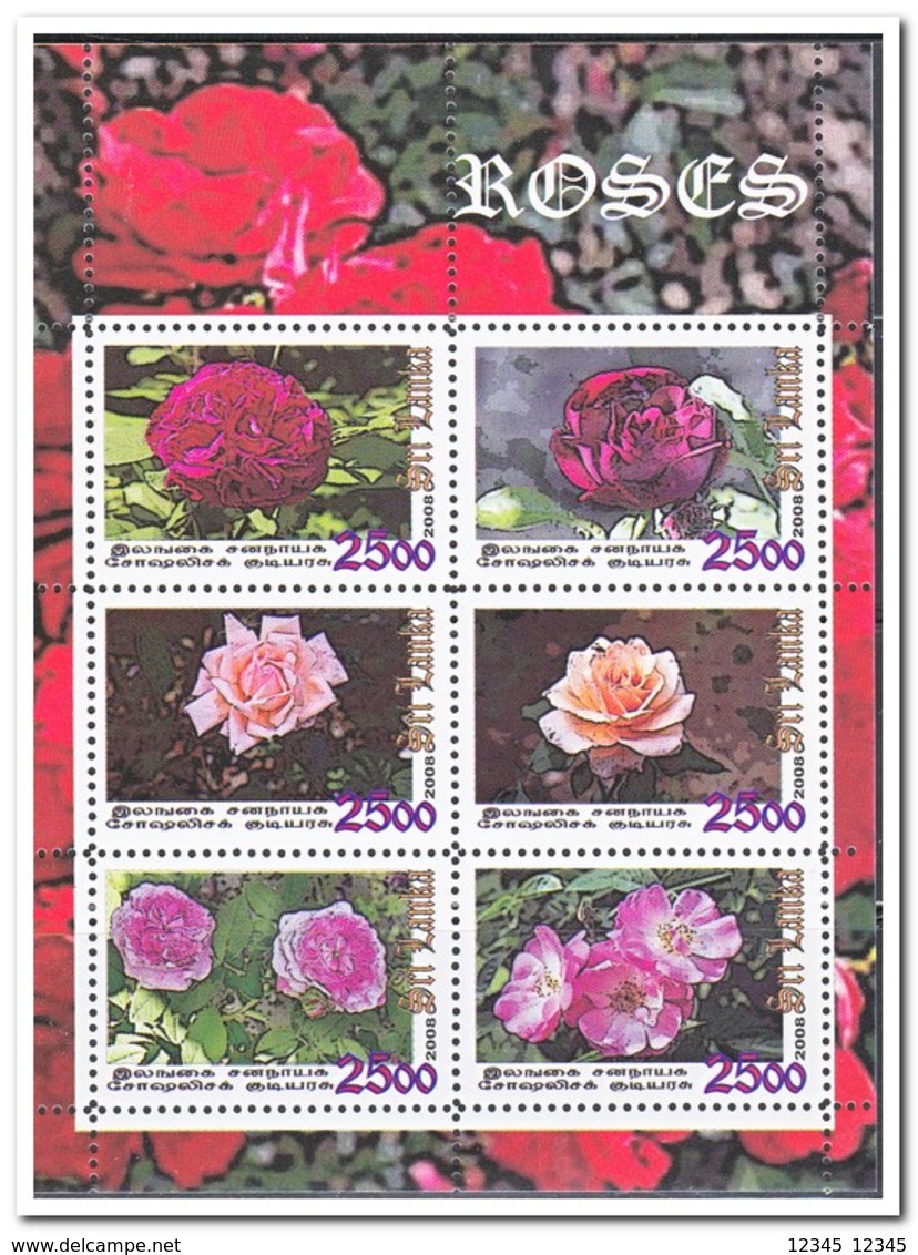 Sri Lanka 2008, Postfris MNH, Flowers, Roses - Sri Lanka (Ceylon) (1948-...)